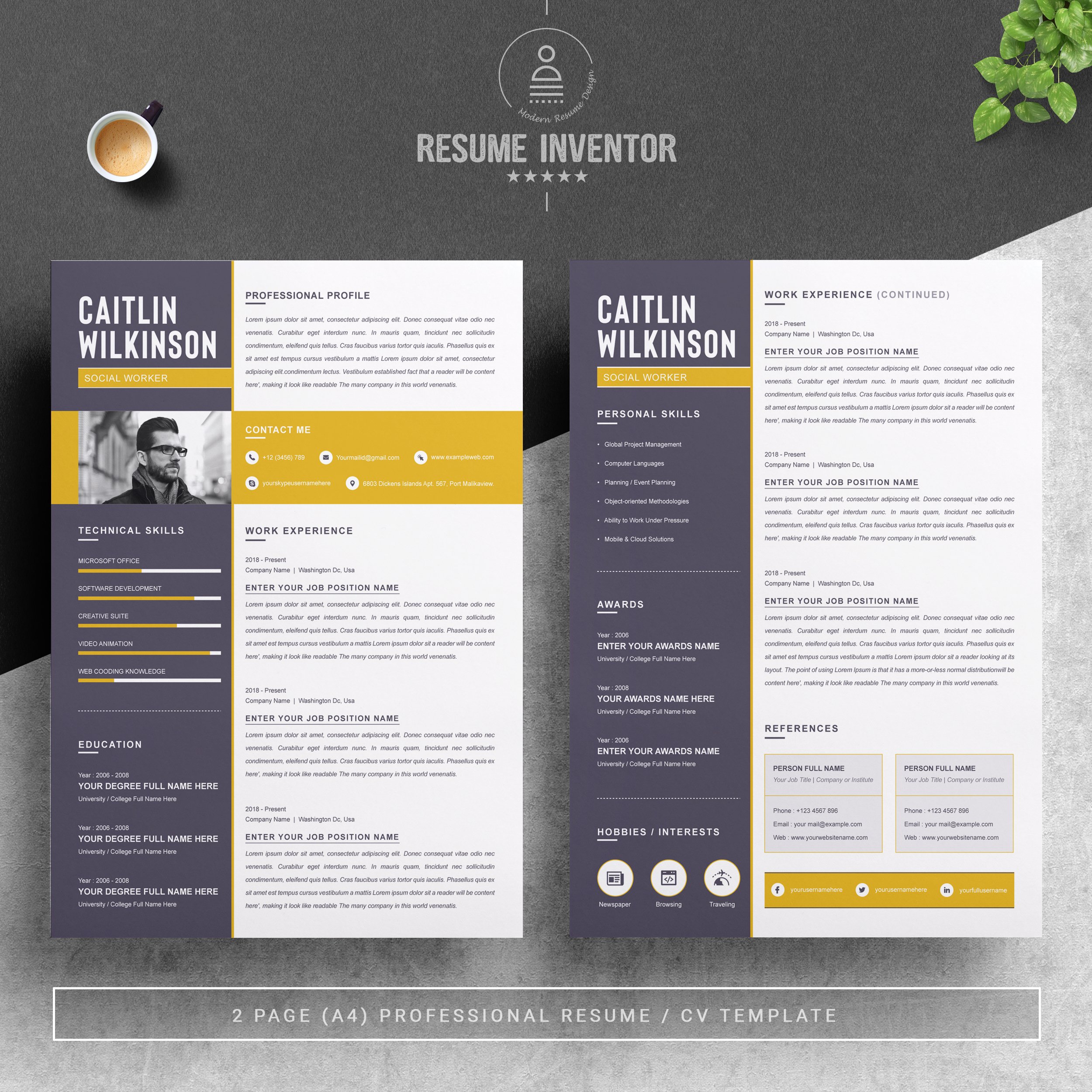 Resume Template With Cover Letter 3 - Design Cuts