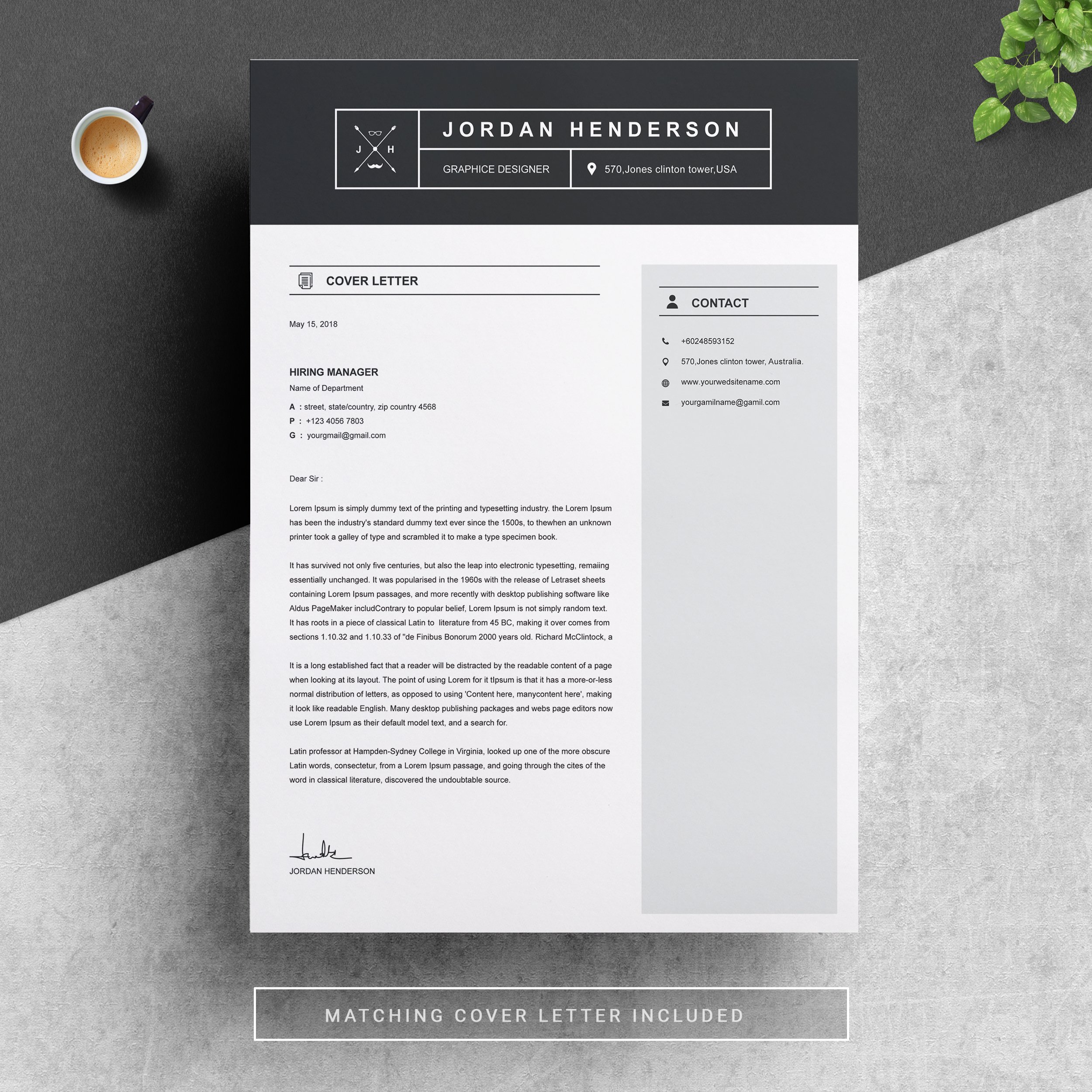 Resume Or CV Template 5 - Design Cuts