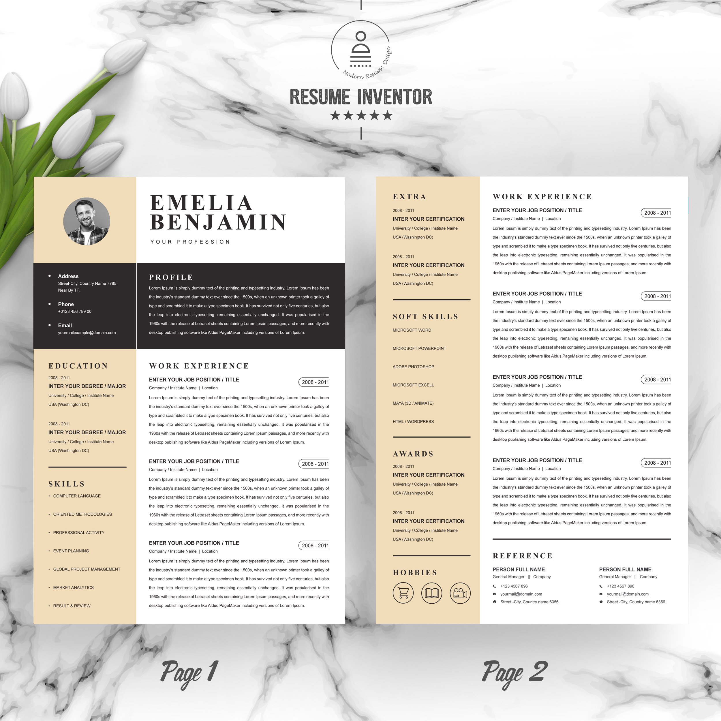 Marketing Officer Resume Or CV Template Design Cuts   Marketing Officer Resume Or Cv Template 1 