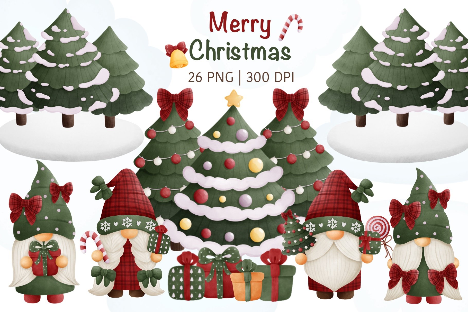 Merry Cristmas Clipart - Design Cuts