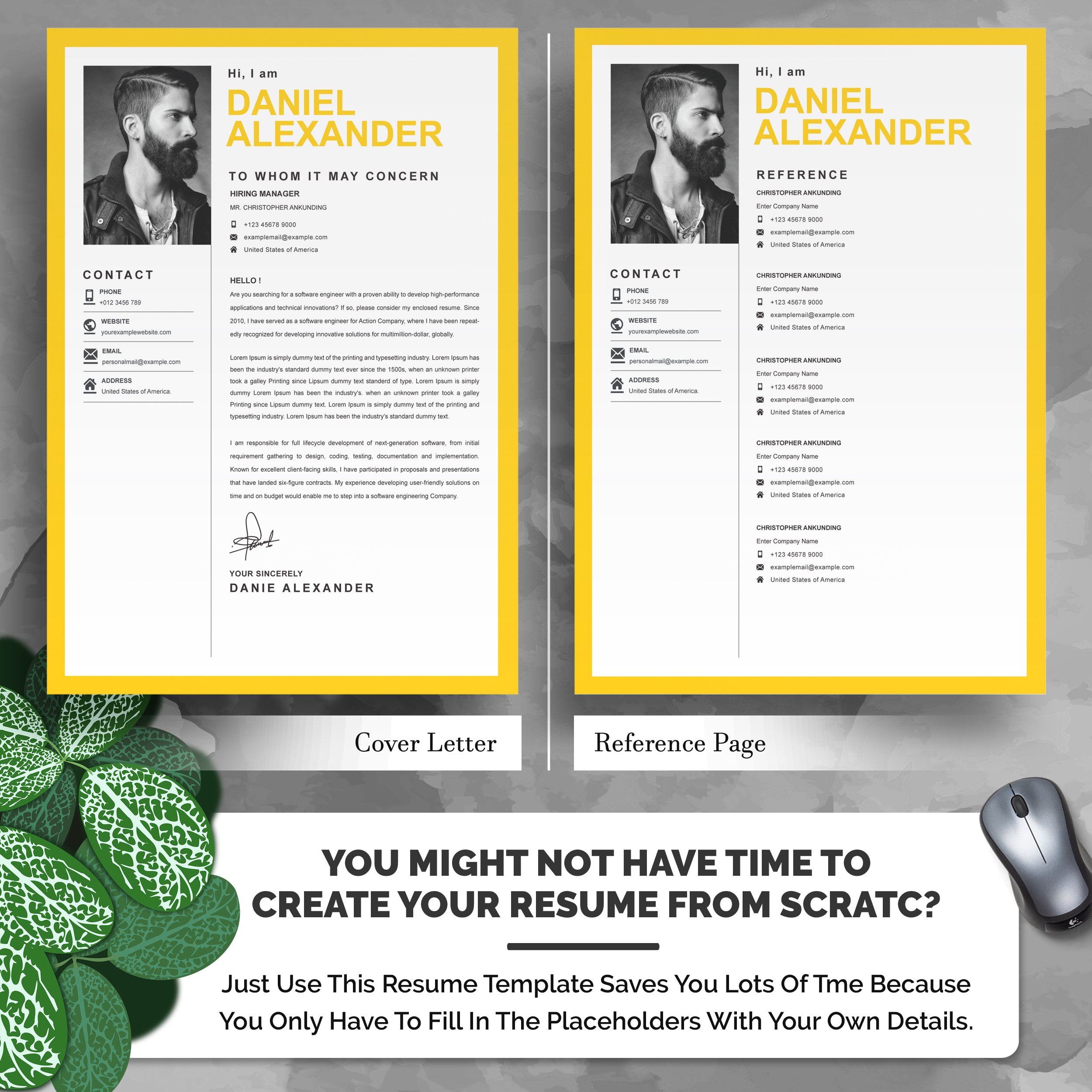 Yellow Resume Template Or Colour Cv Format Design Cuts