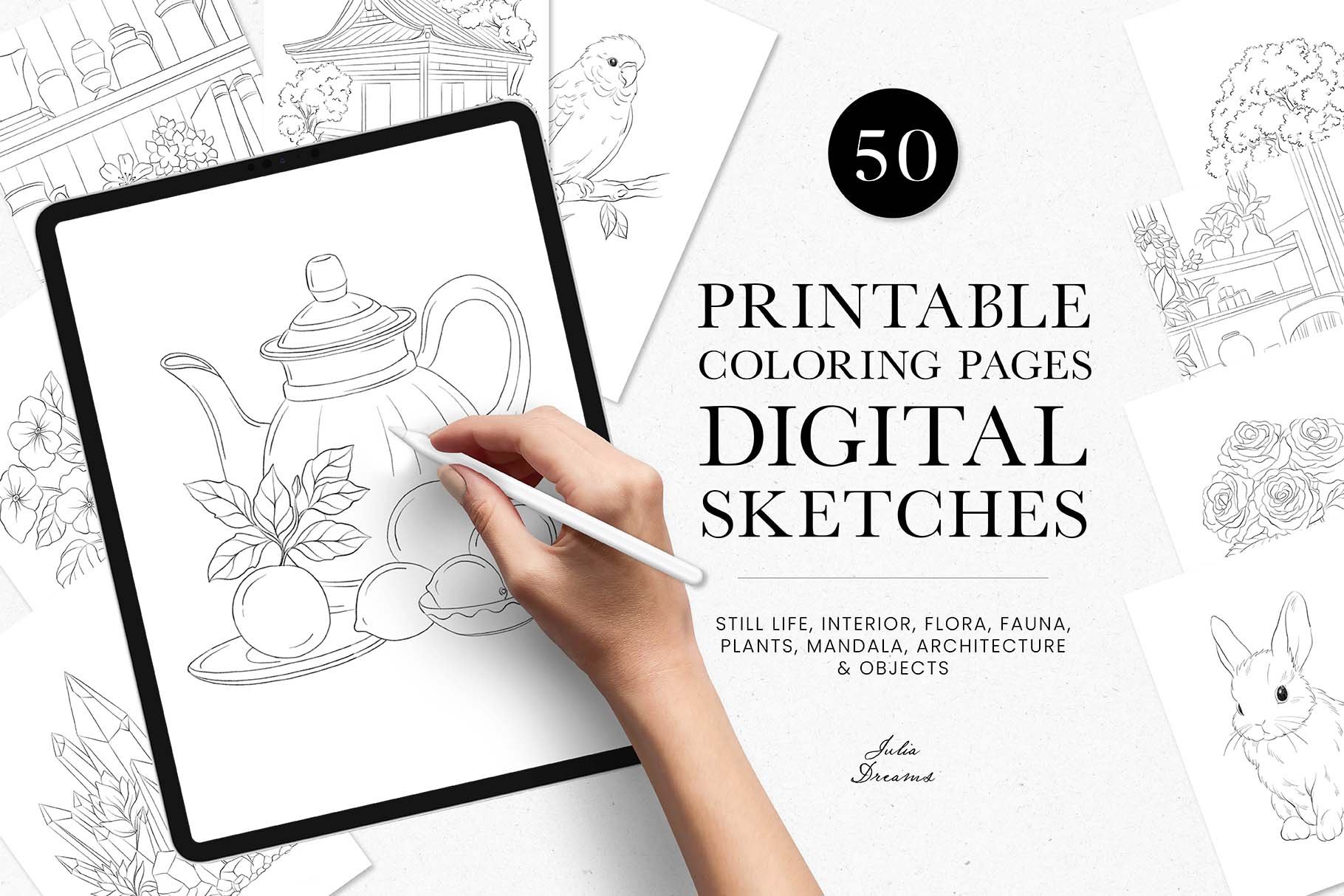 Digital Sketches - Printable Coloring Pages