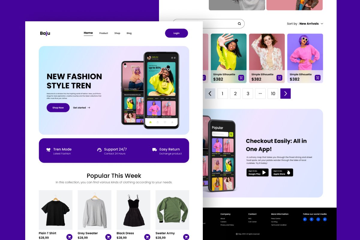 Baju - Fashion Landing Page - Design Cuts