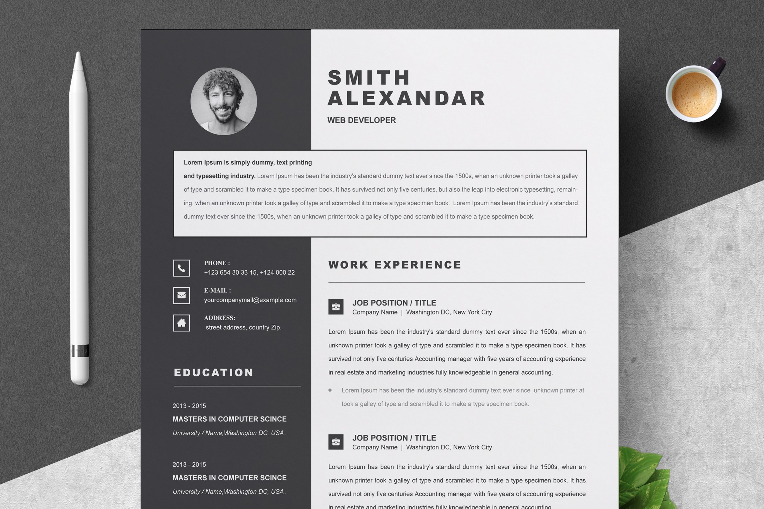 Resume Template Or CV Template - Design Cuts