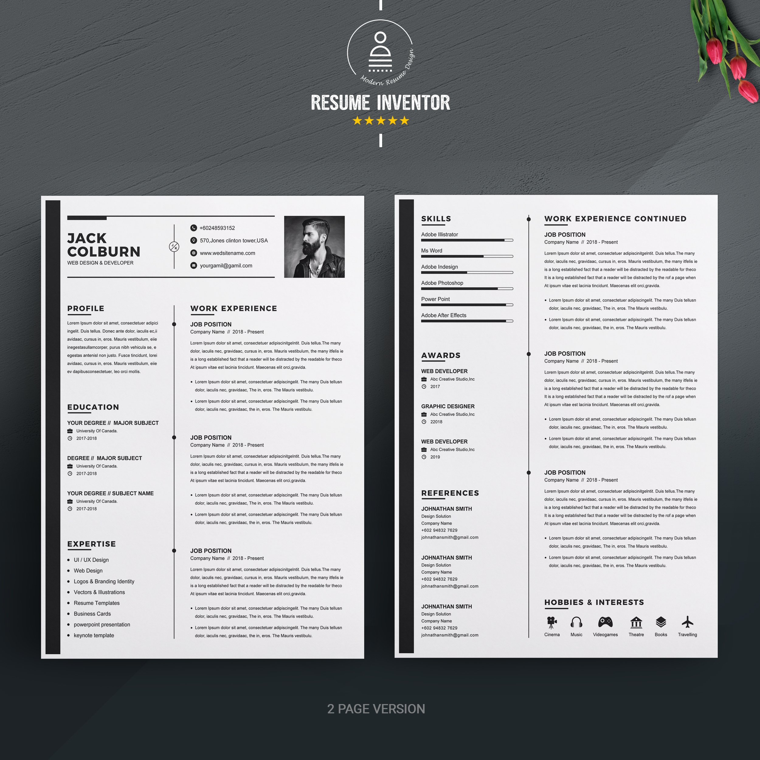 Curriculum Vitae Or CV Resume Template - Design Cuts