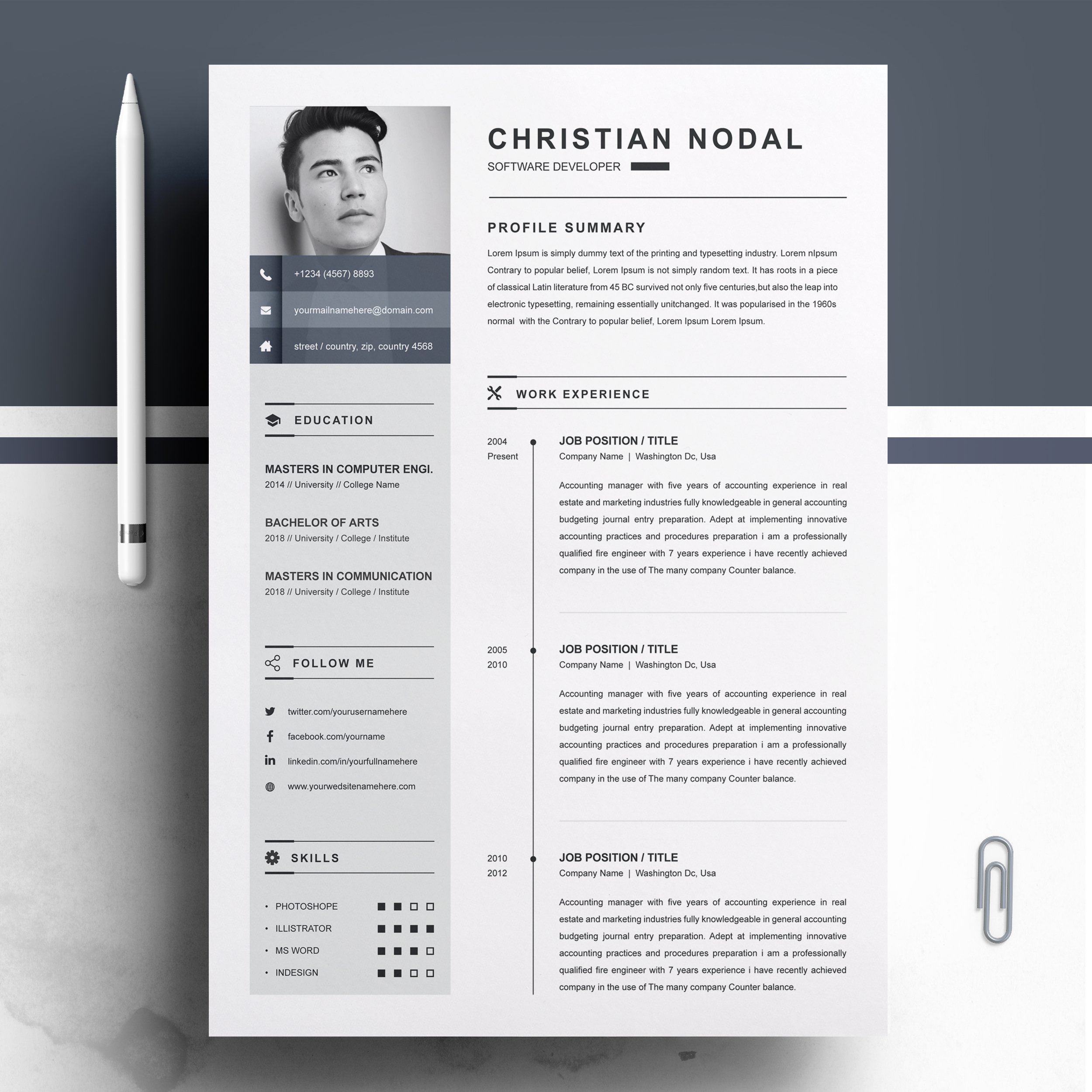 Simple Resume Template 4 - Design Cuts