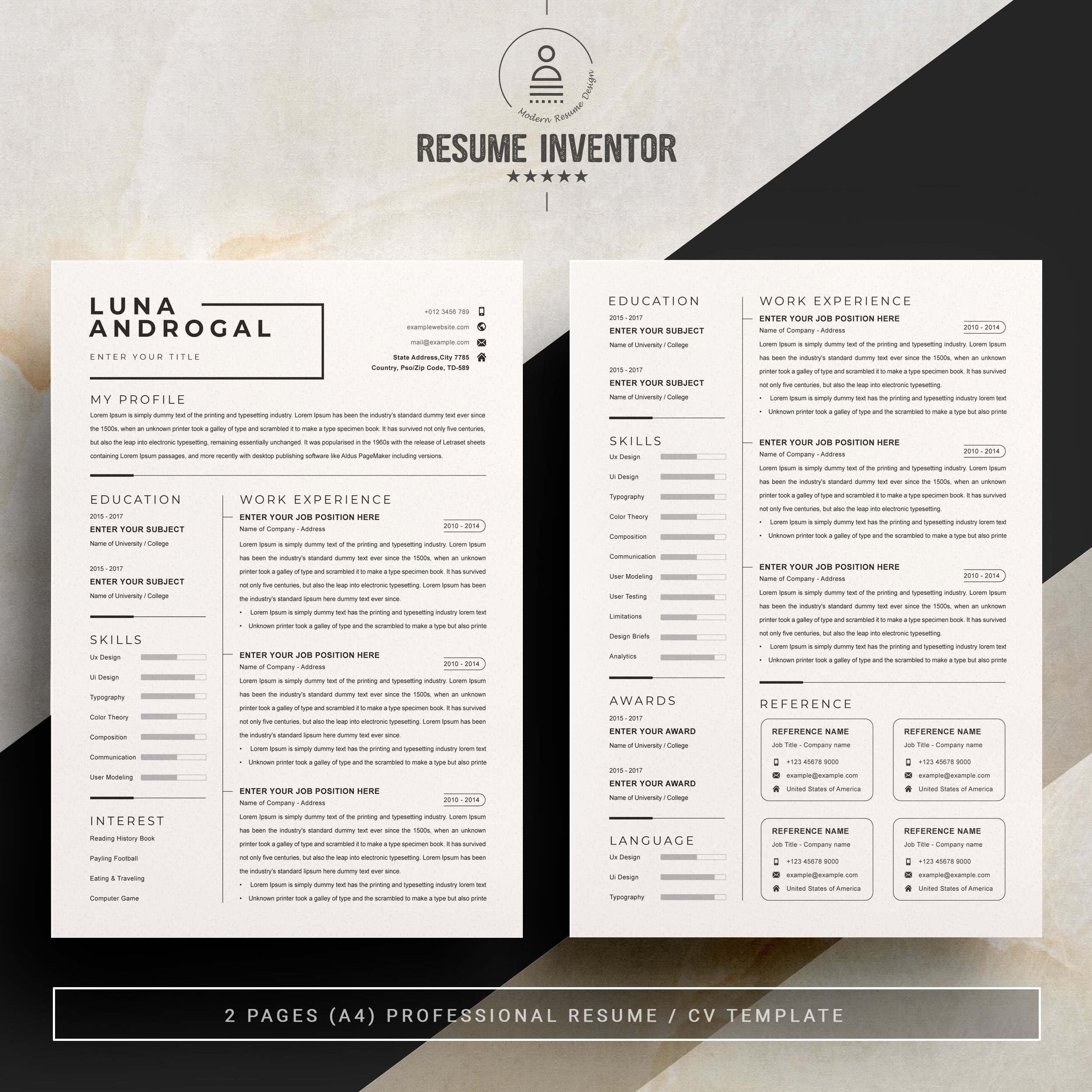 Minimalist Resume Template Word 2 - Design Cuts