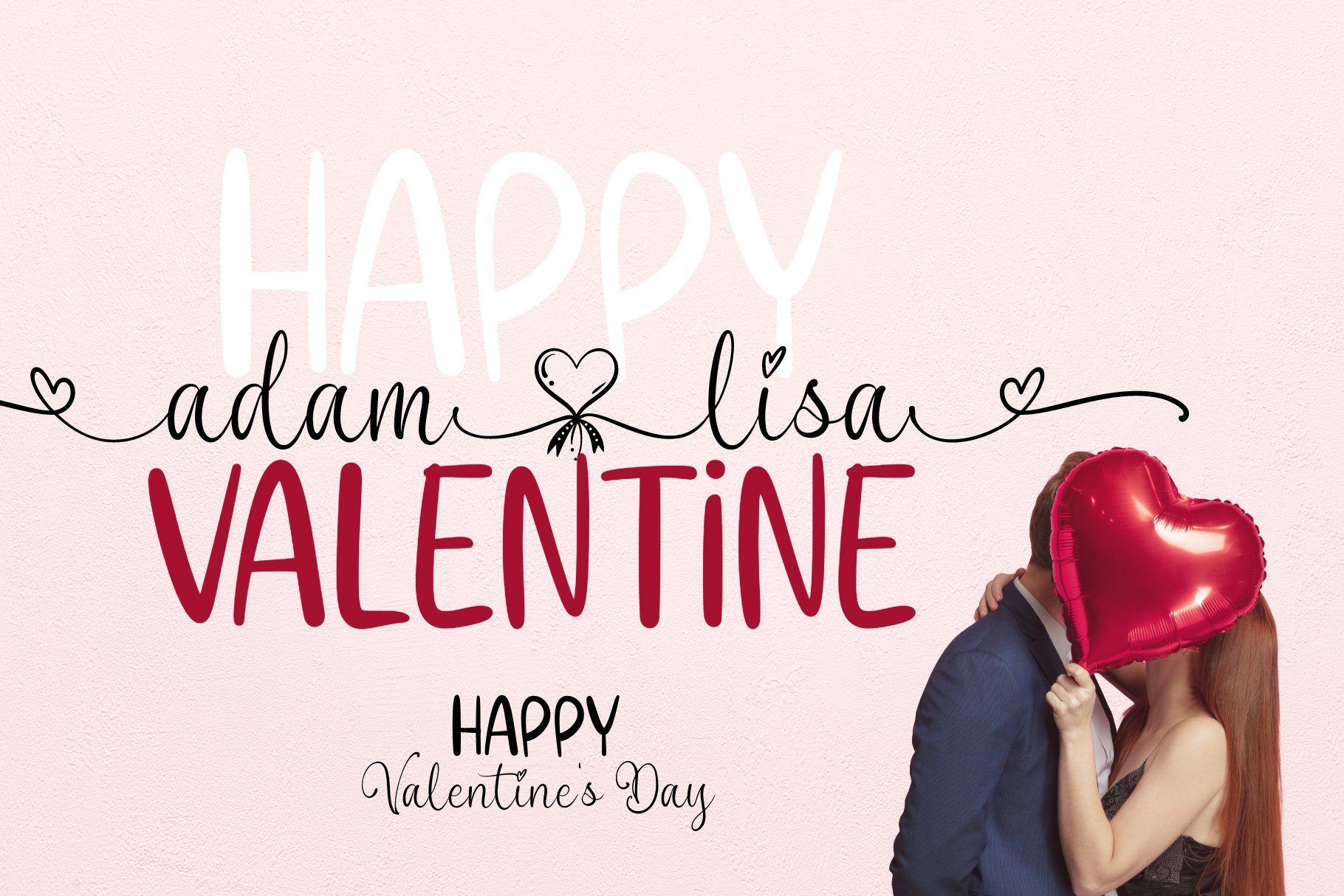 Valentine Kiss Hug Font Duo - Design Cuts