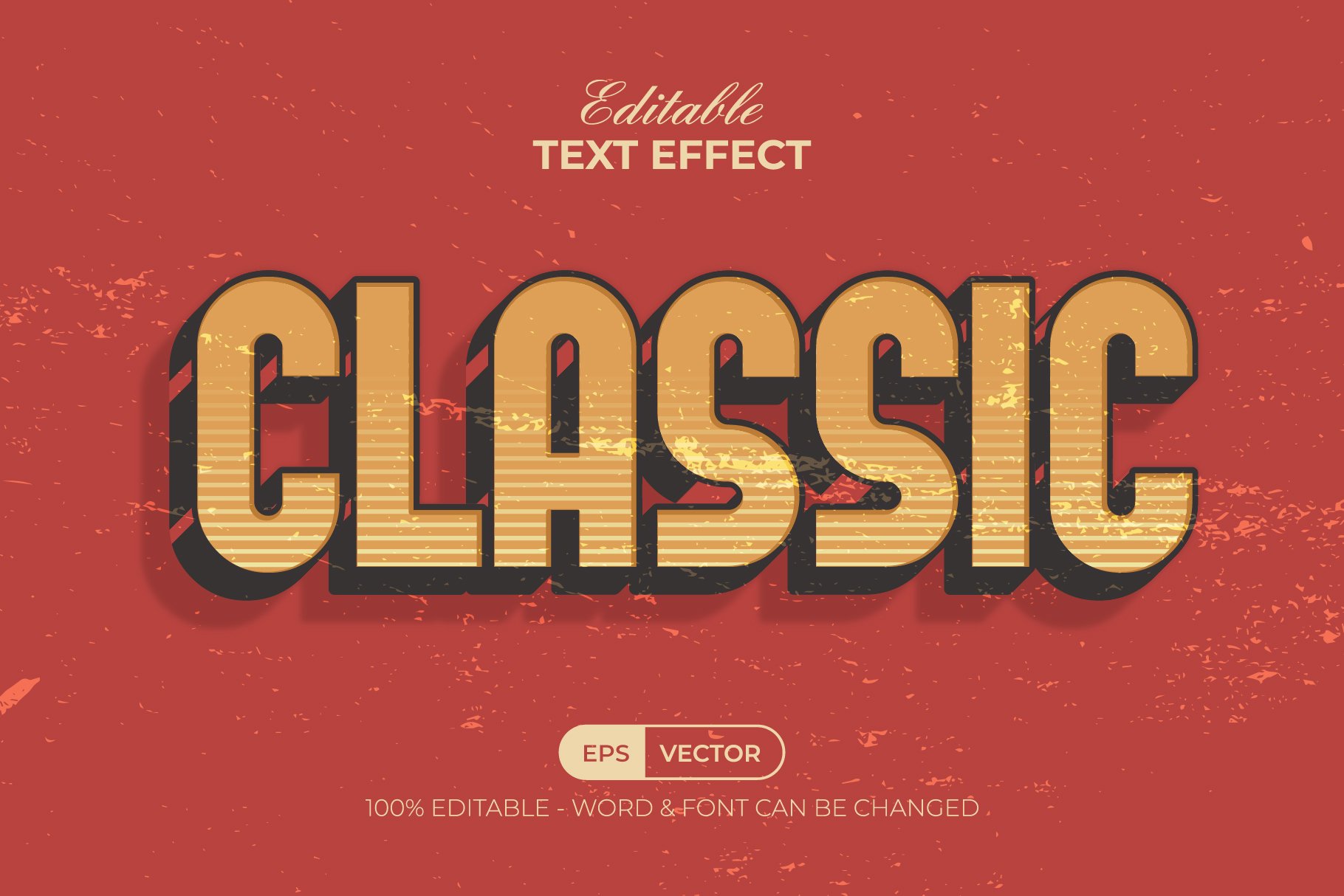 Vintage Text Effect Style Set For Illustrator - Design Cuts