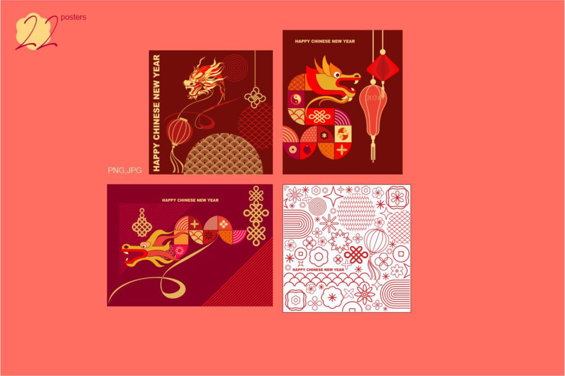 Chinese New Year-set Of Cliparts - Design Cuts