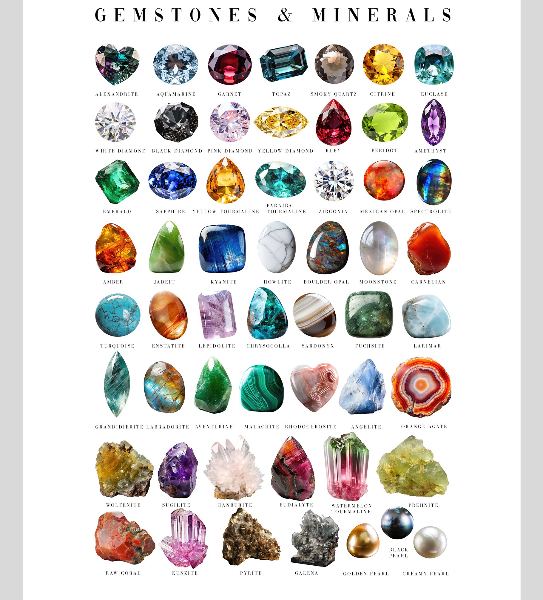 Minerals & Gemstones Collage Kit - Design Cuts