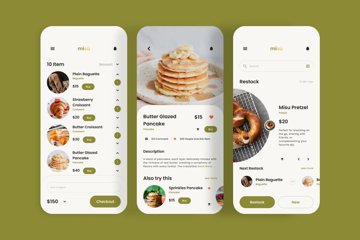 Misu - Bakery Shop Mobile App - Design Cuts