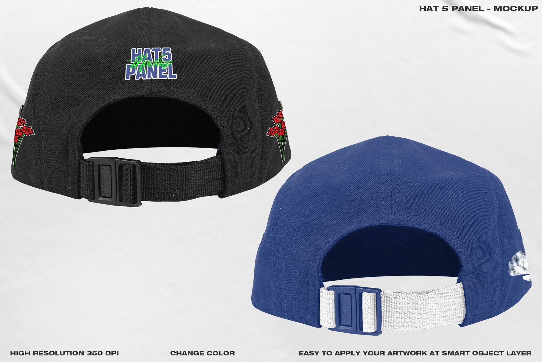 5 panel hat mockup