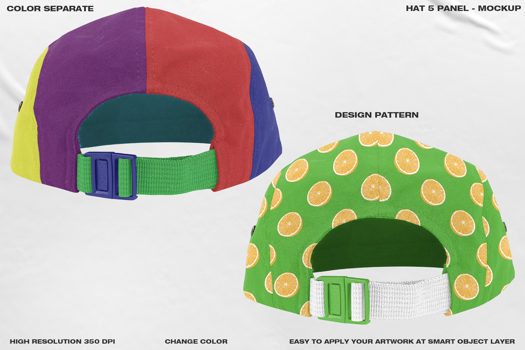 Hat 5 Panel - Mockup - Design Cuts