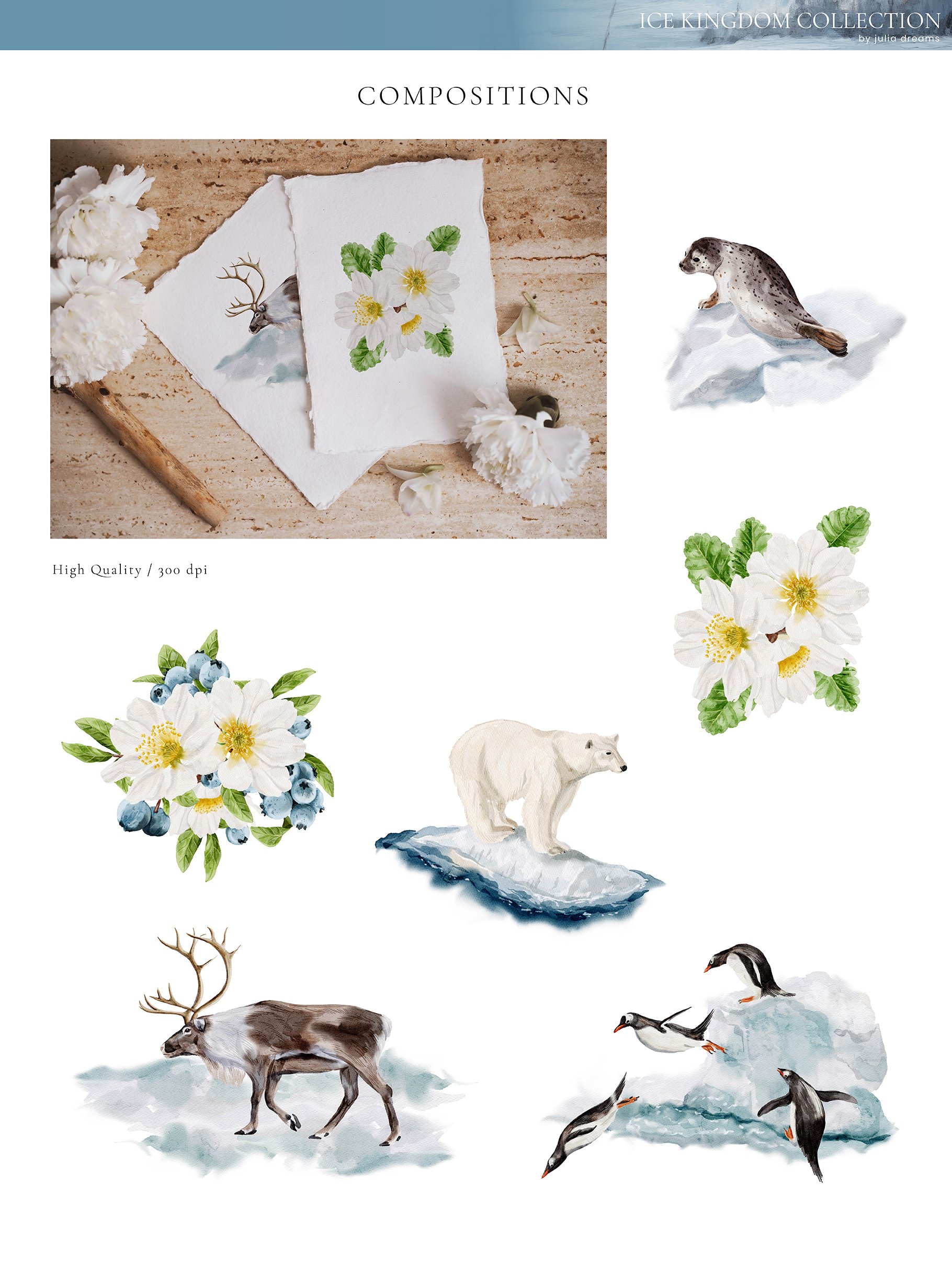 Ice Kingdom Watercolor Collection - Design Cuts