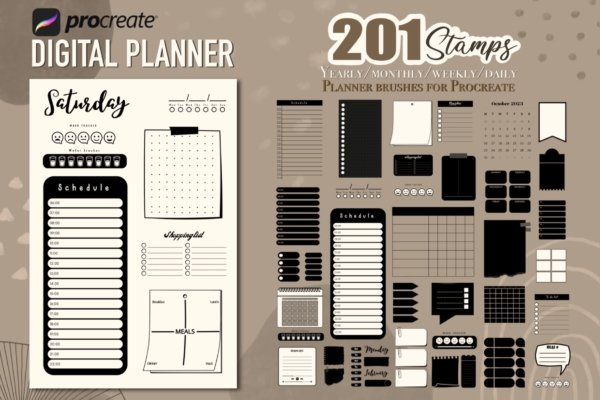 a few pages from my 2024 planner! : r/ProCreate