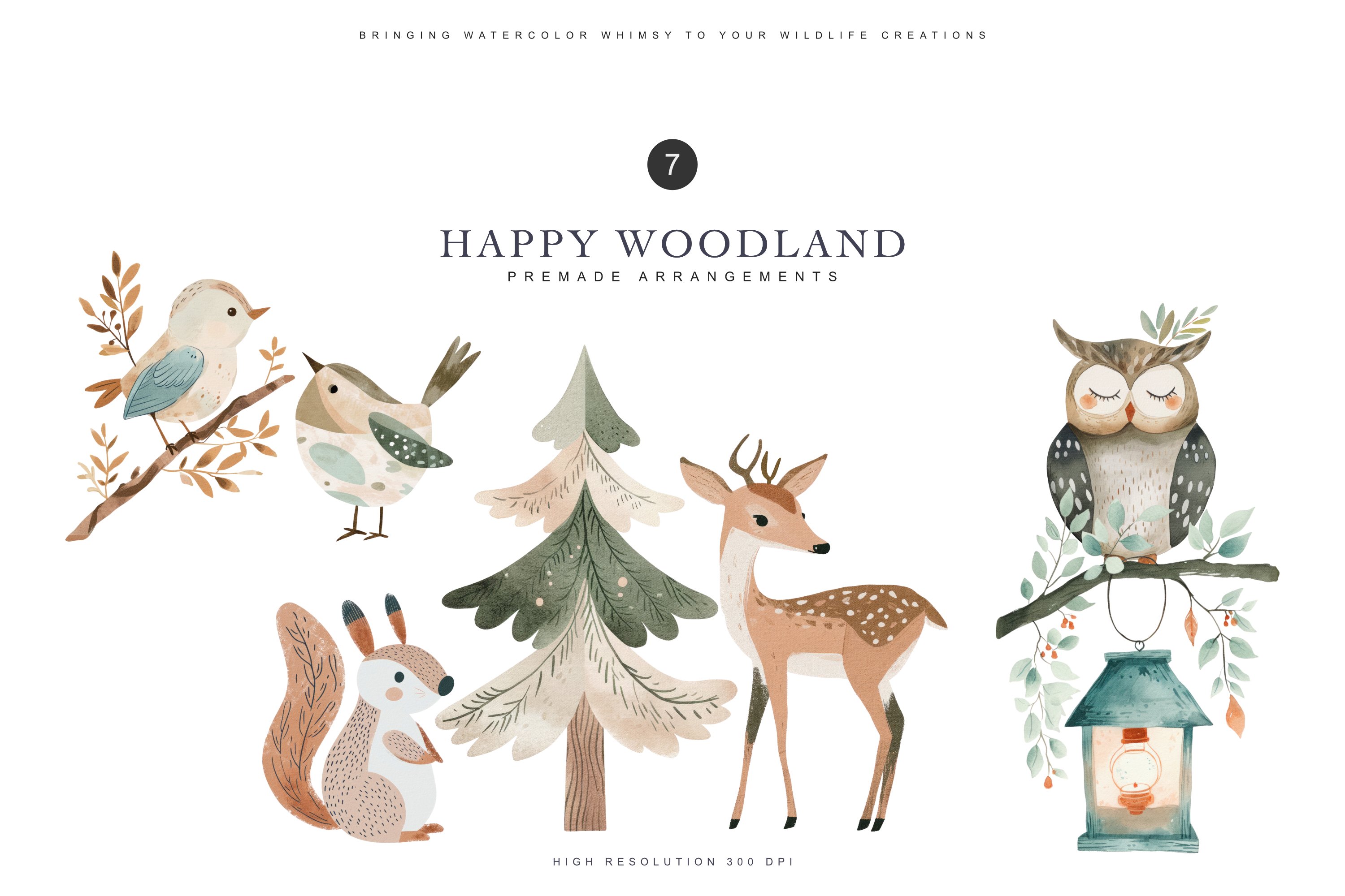 Watercolor Woodland Animal Clipart Collection - Design Cuts