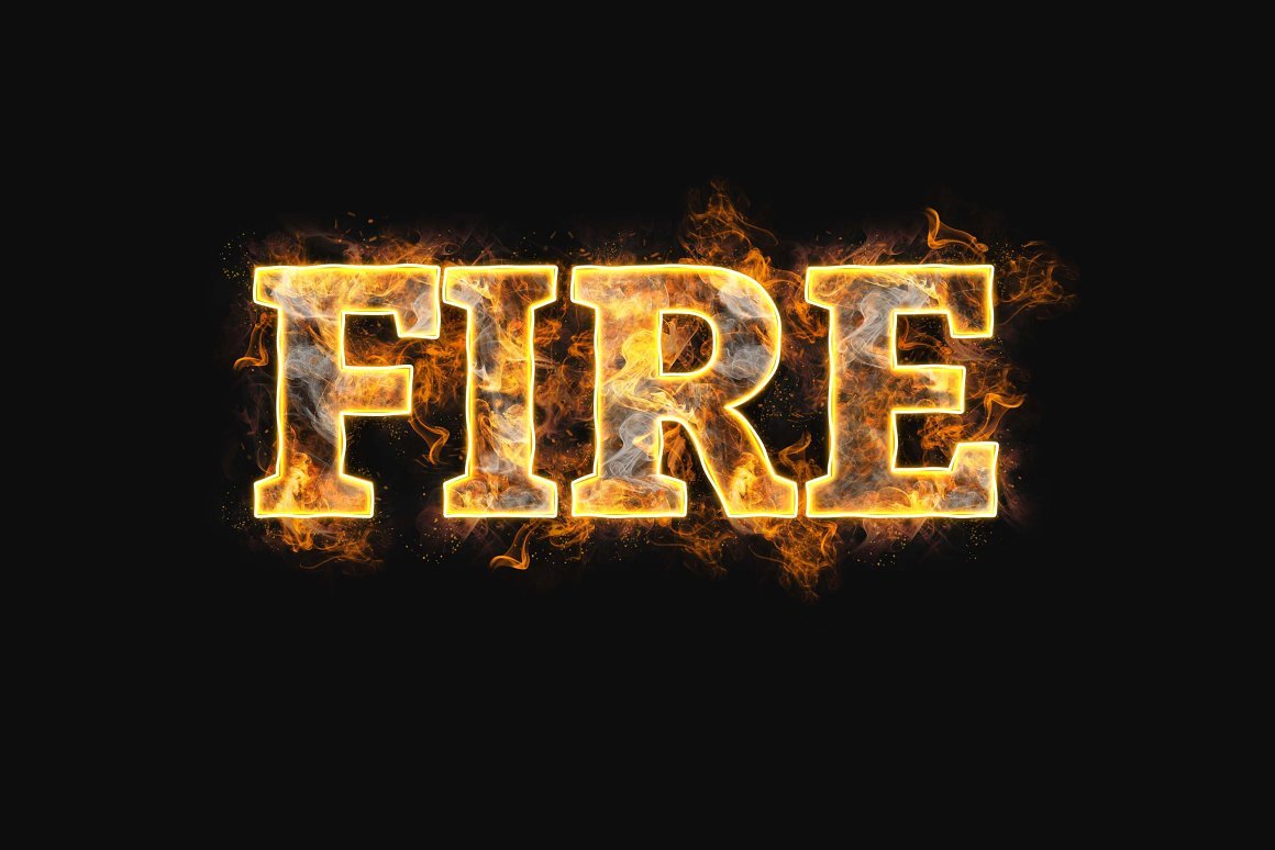 Fire Text Effect Photoshop Action - Design Cuts