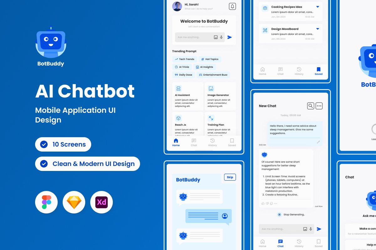 BotBuddy - AI Chatbot Mobile App - Design Cuts