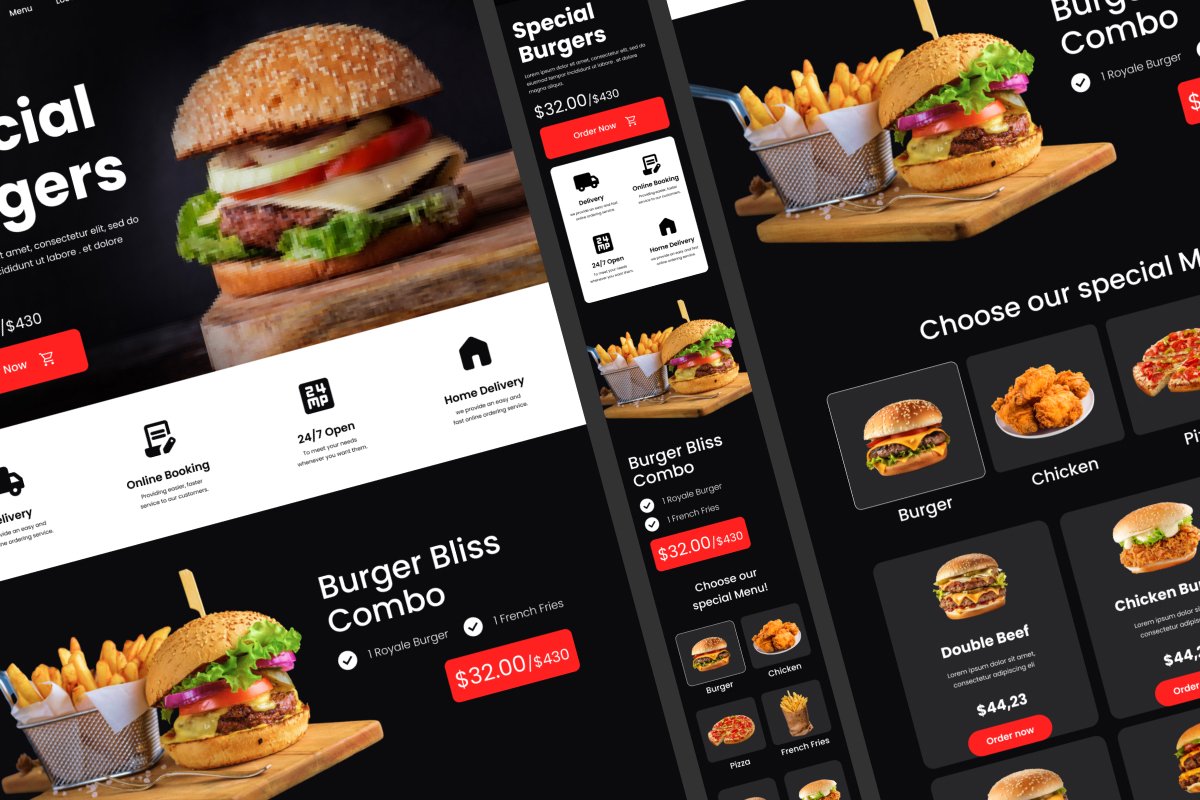 Burn - Burger Landing Page - Design Cuts