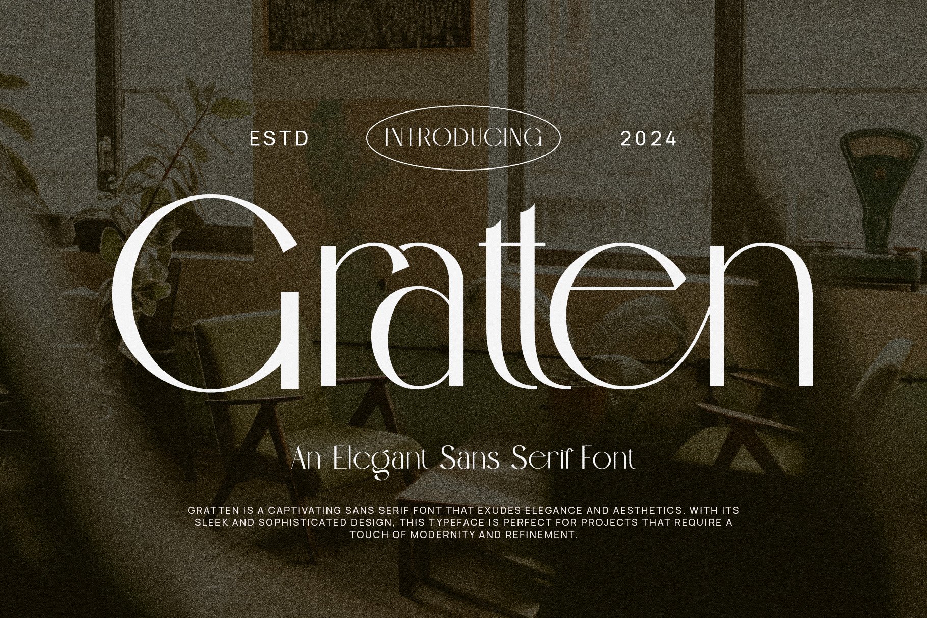 Gratten Elegant Sans Serif Font - Design Cuts