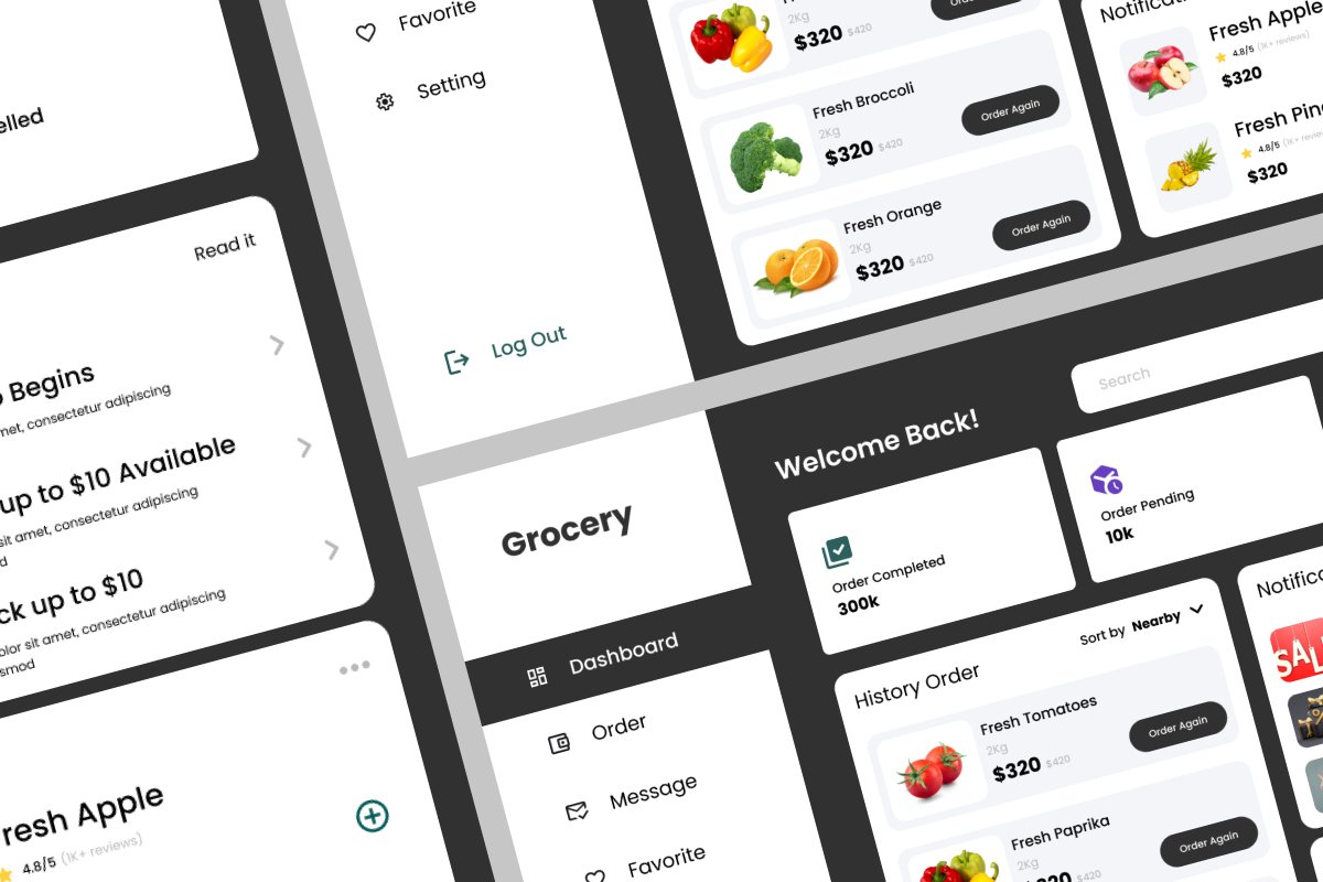 Grocery - Grocery Dashboard V1 - Design Cuts