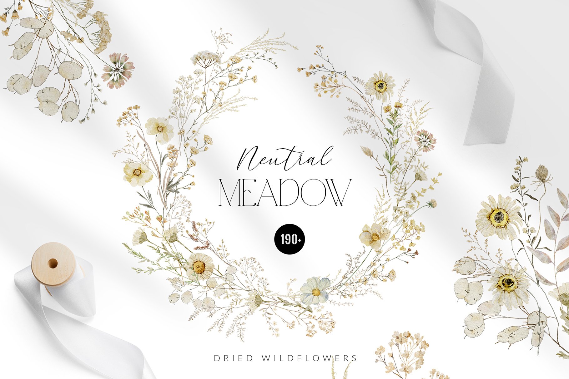Neutral Meadow Dried Wildflowers