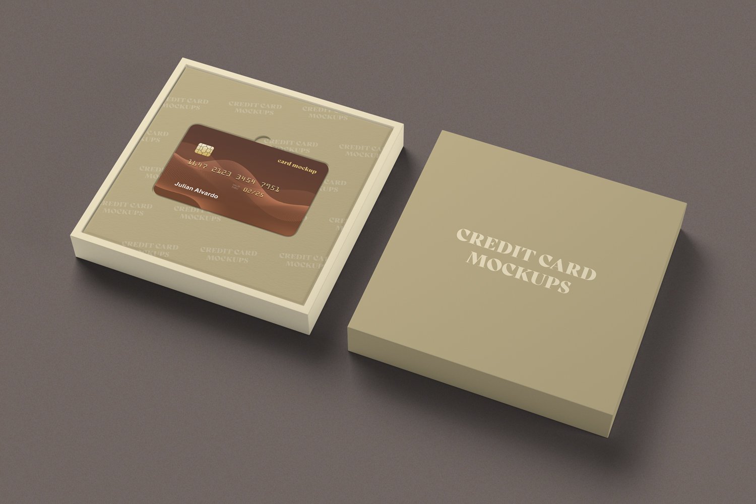 Credit Card With Box Mockups - Design Cuts