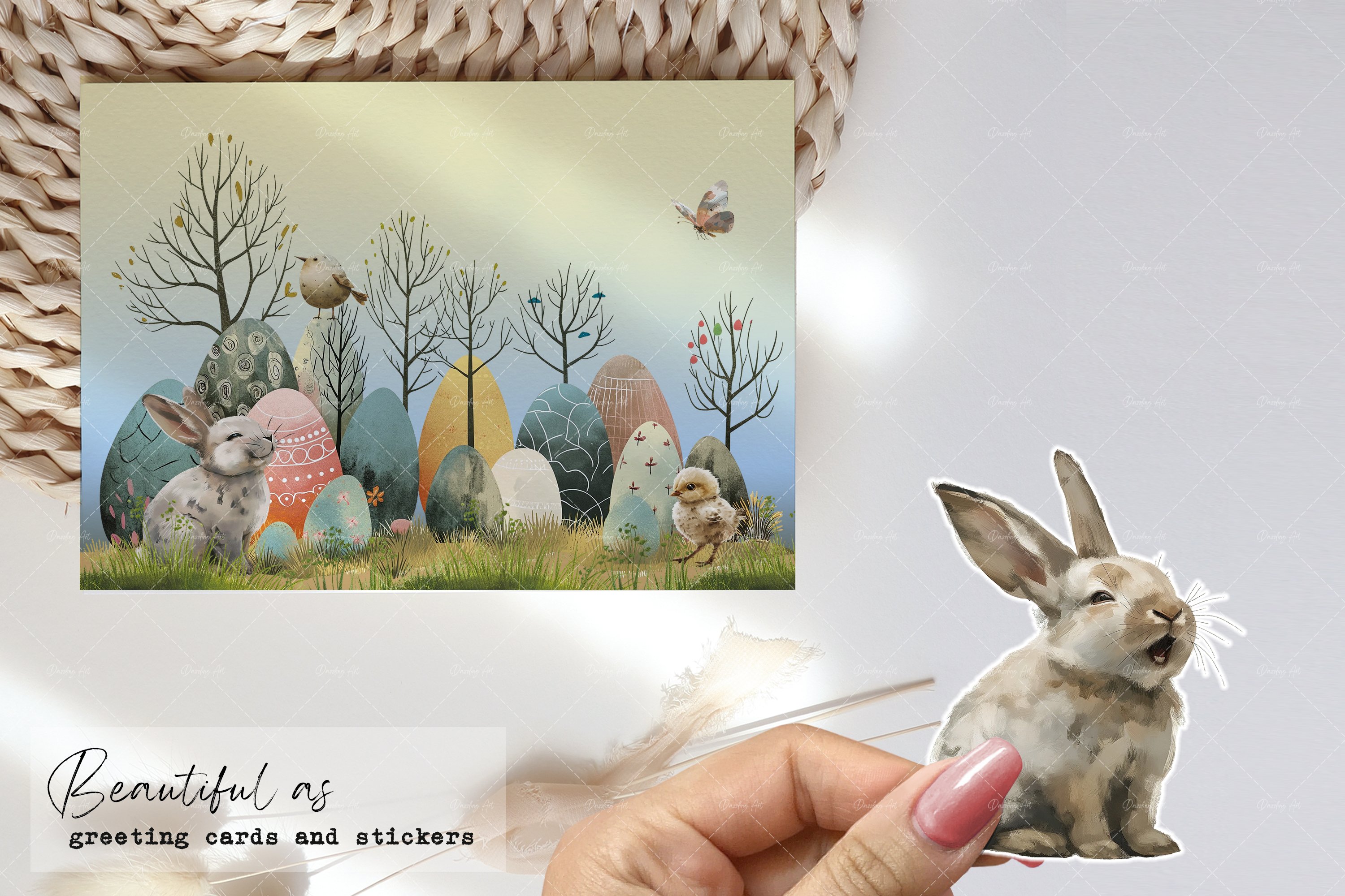 Whimsical Folk Art Easter - Design Cuts