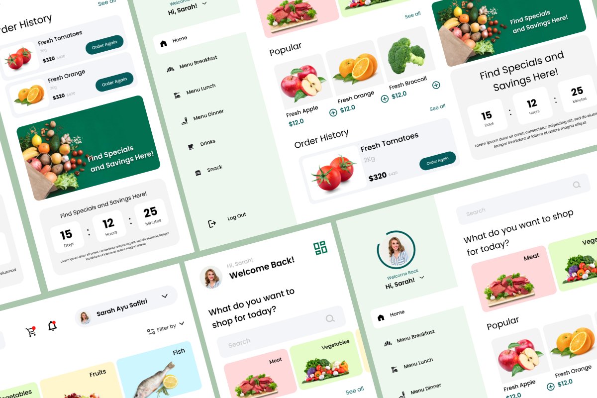 FreshCart - Grocery Dashboard V1 - Design Cuts