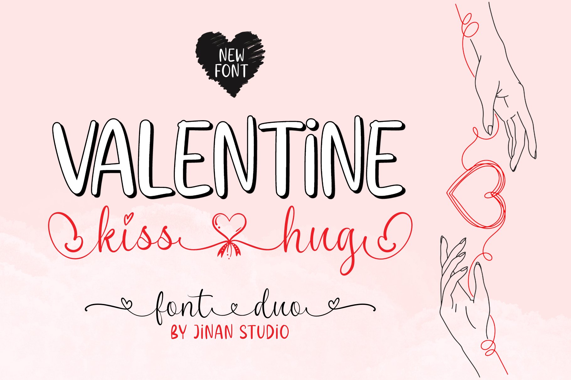 Valentine Kiss Hug Font Duo