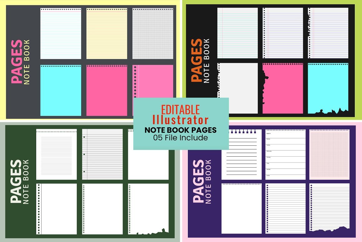 Vector Editable Note Book Design - Design Cuts