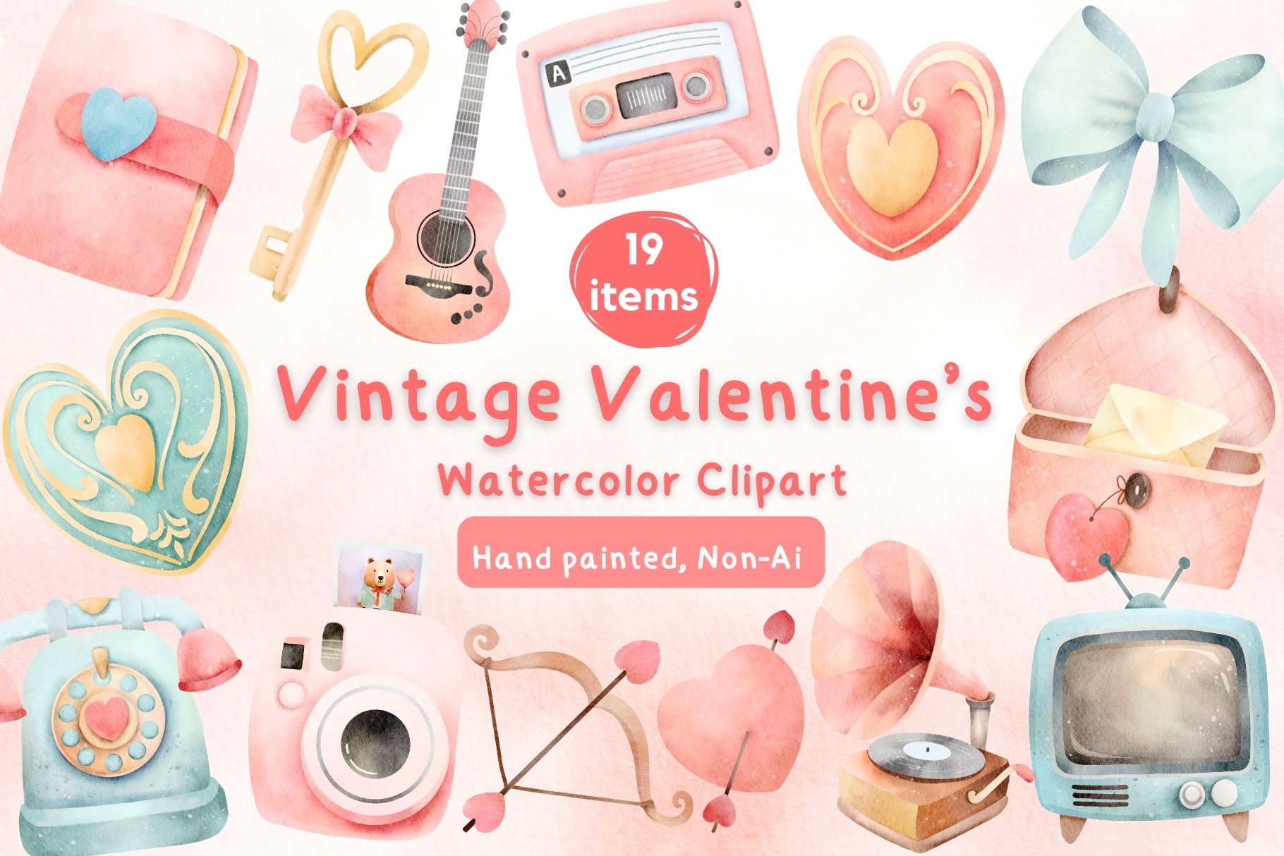 Vintage Valentine Clipart - Design Cuts
