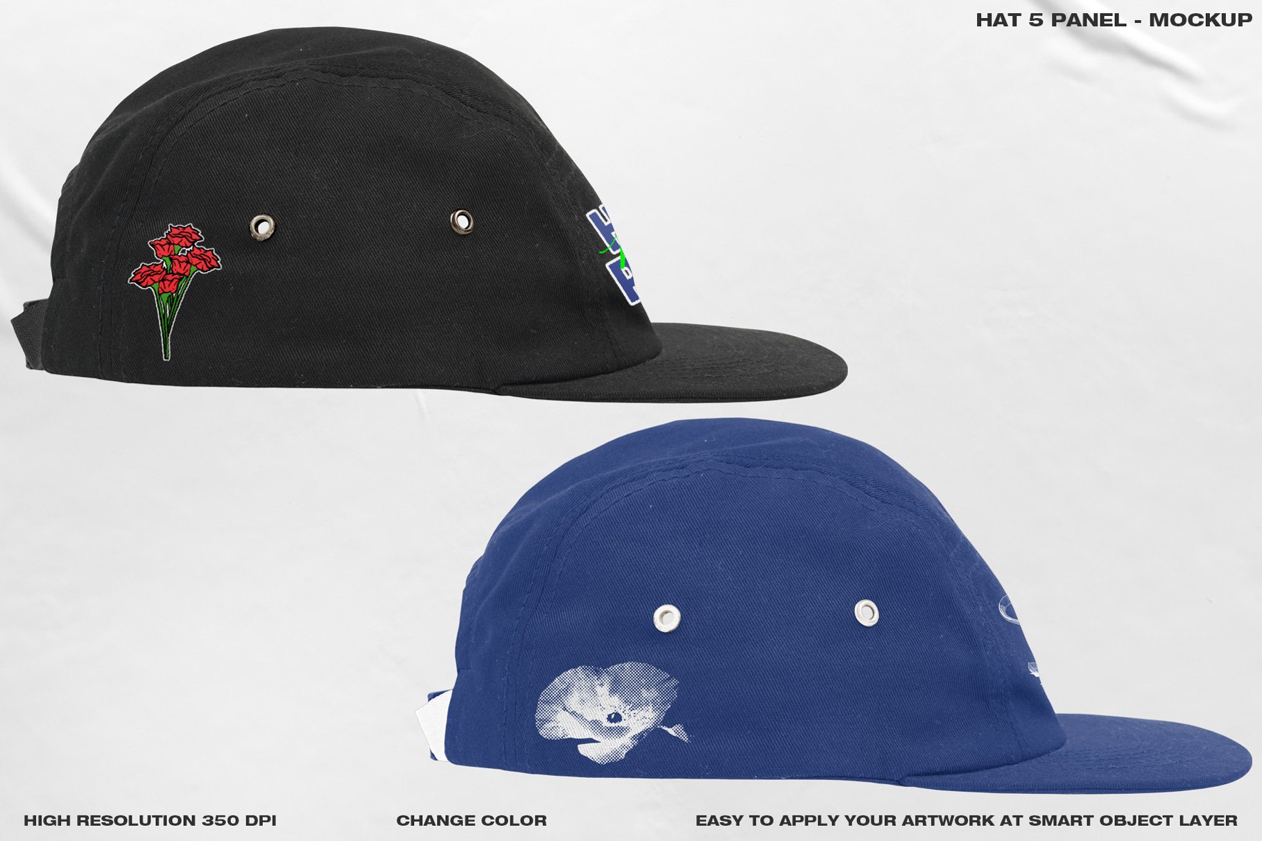 Hat 5 Panel - Mockup - Design Cuts