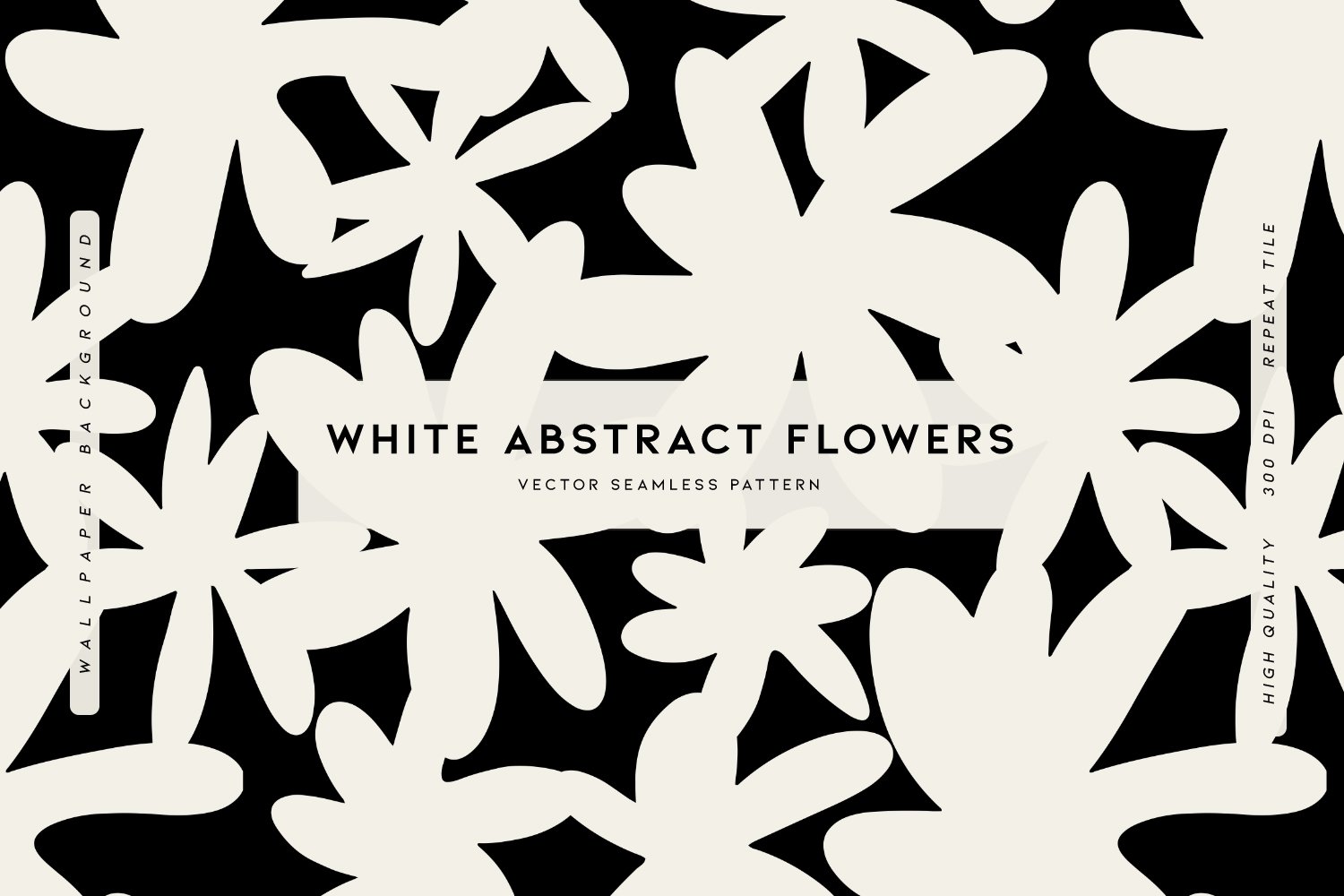 White Abstract Flowers - Design Cuts