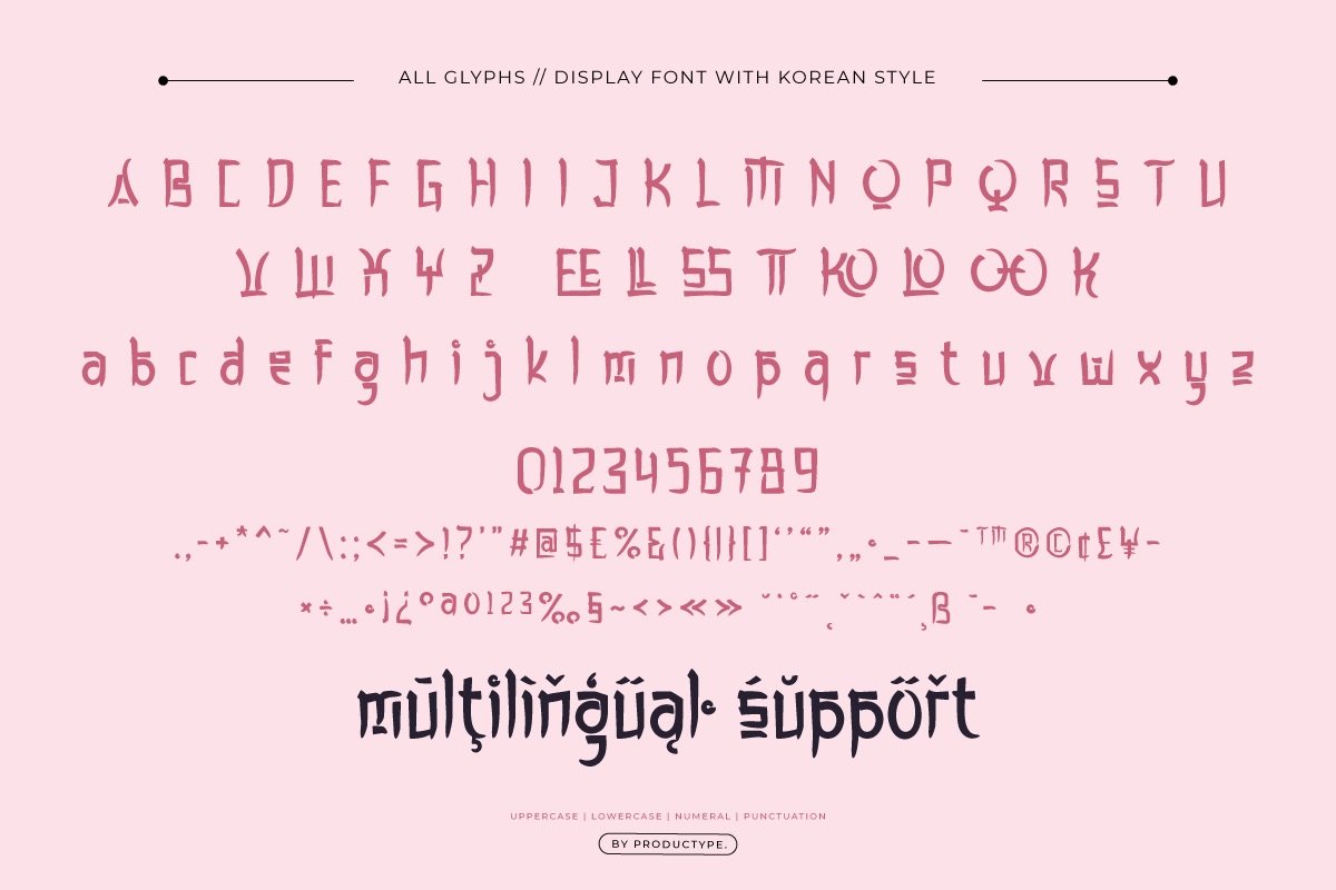 Waom Korean Style Font Design Cuts