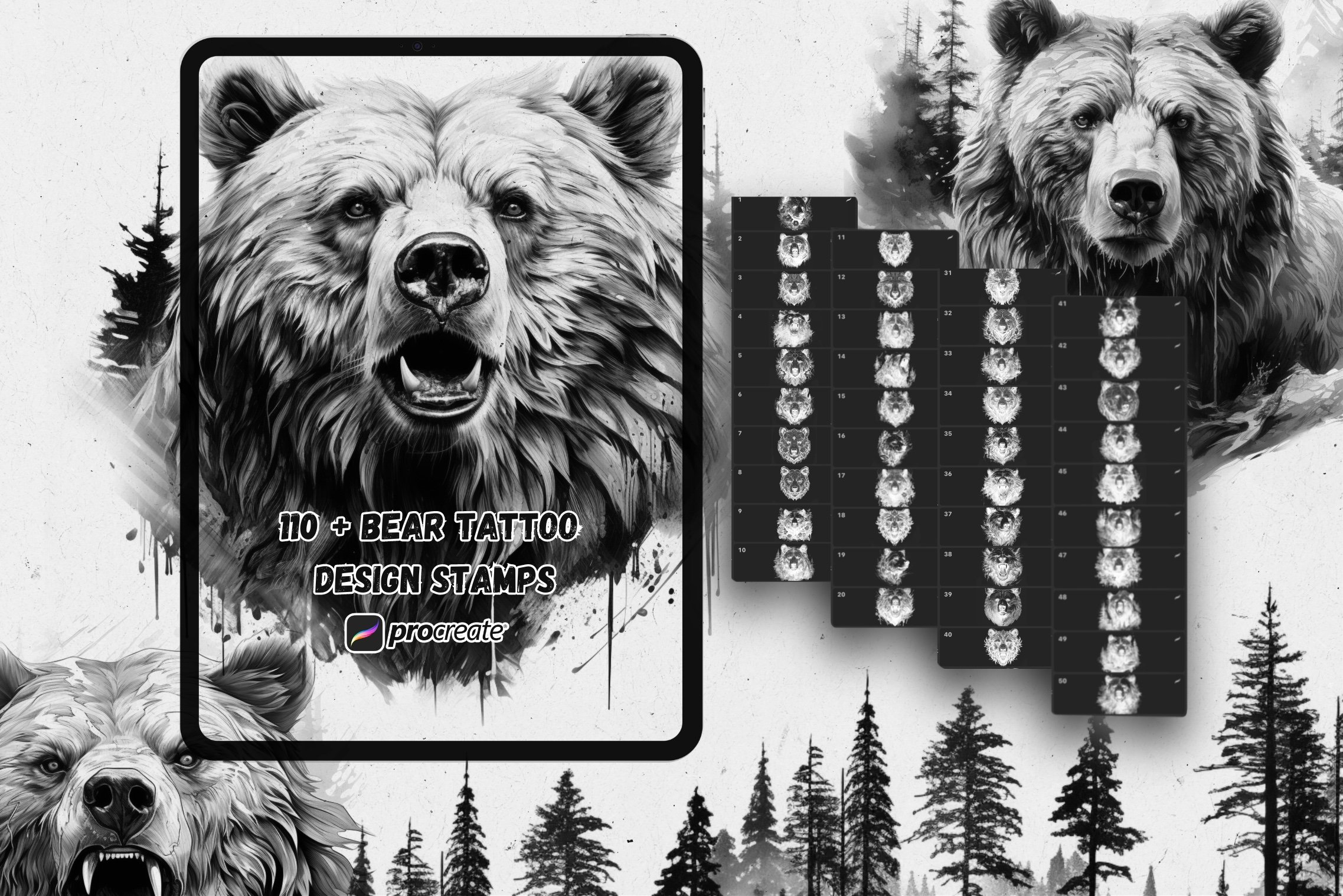 AI Art Generator: Arm tattoo of two grizzly bears fighting