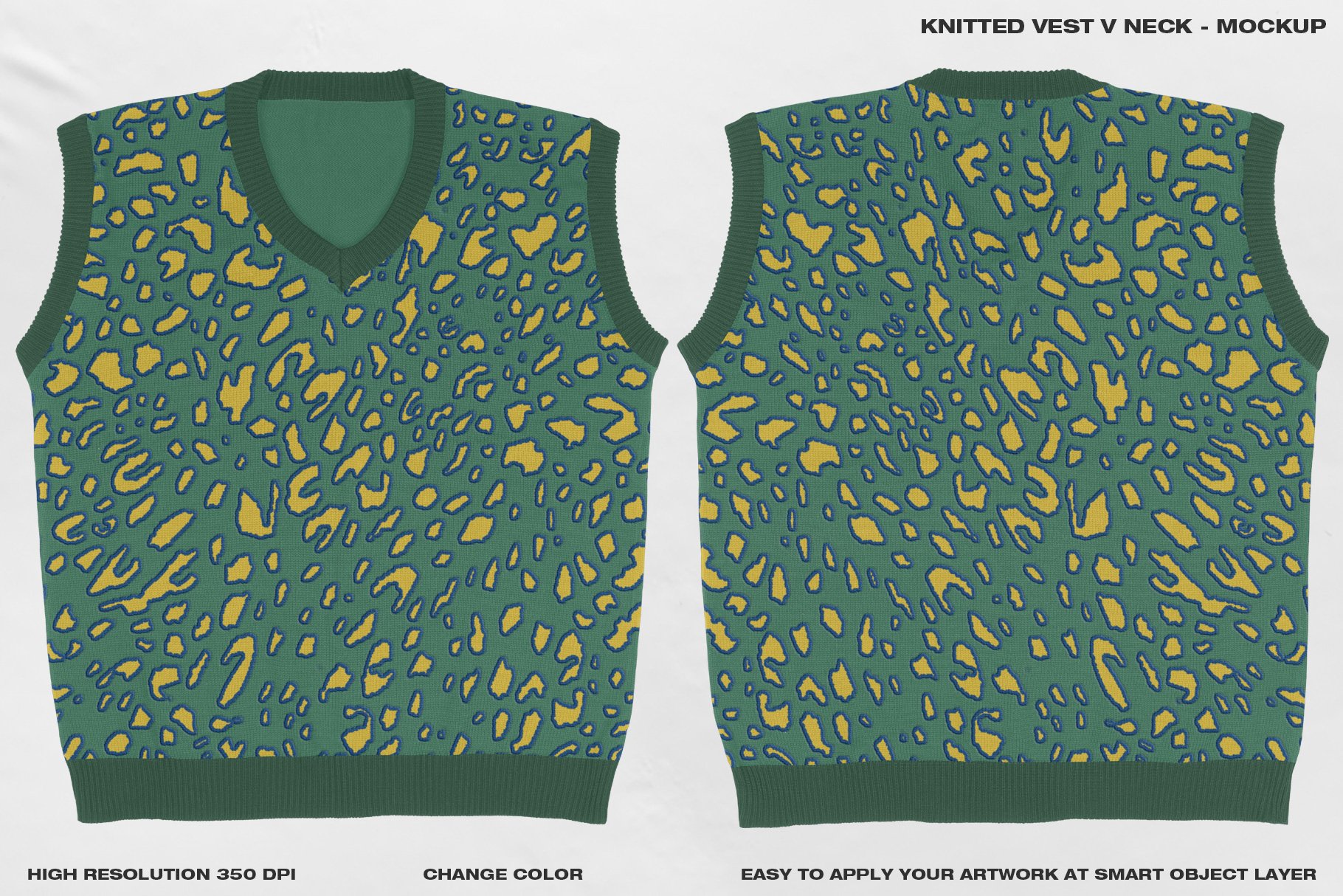 Knitted Vest V Neck - Mockup - Design Cuts