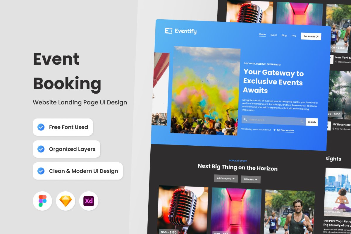 Eventify - Event Booking Landing Page V2 - Design Cuts