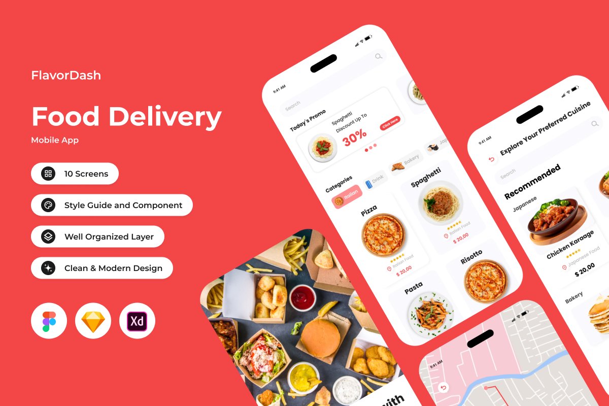 FlavorDash - Food Delivery Mobile App - Design Cuts