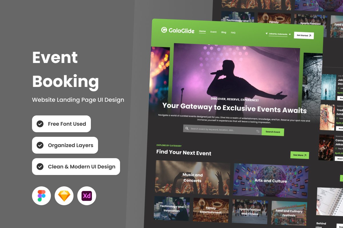 GalaGlide - Event Booking Landing Page V2 - Design Cuts