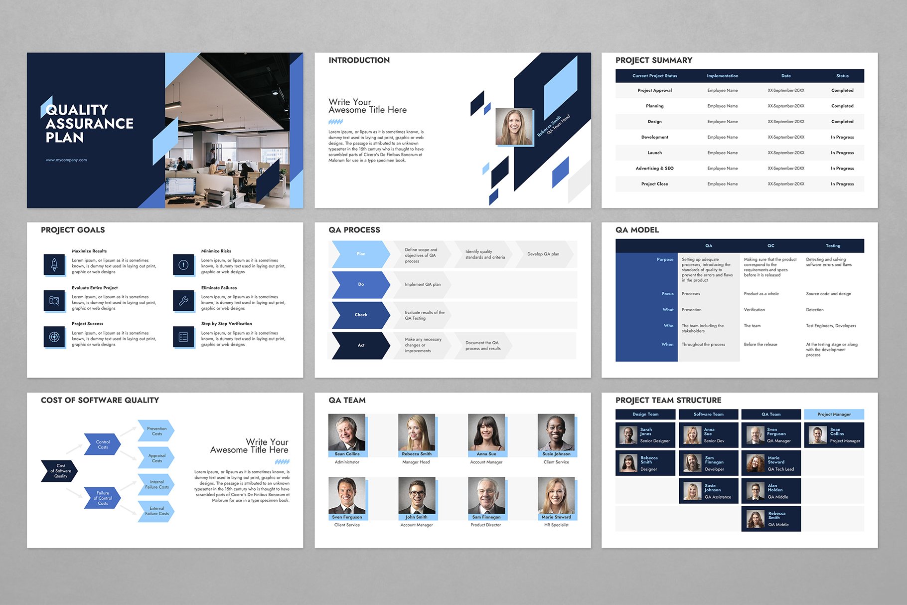 Quality Assurance Plan Keynote Template - Design Cuts