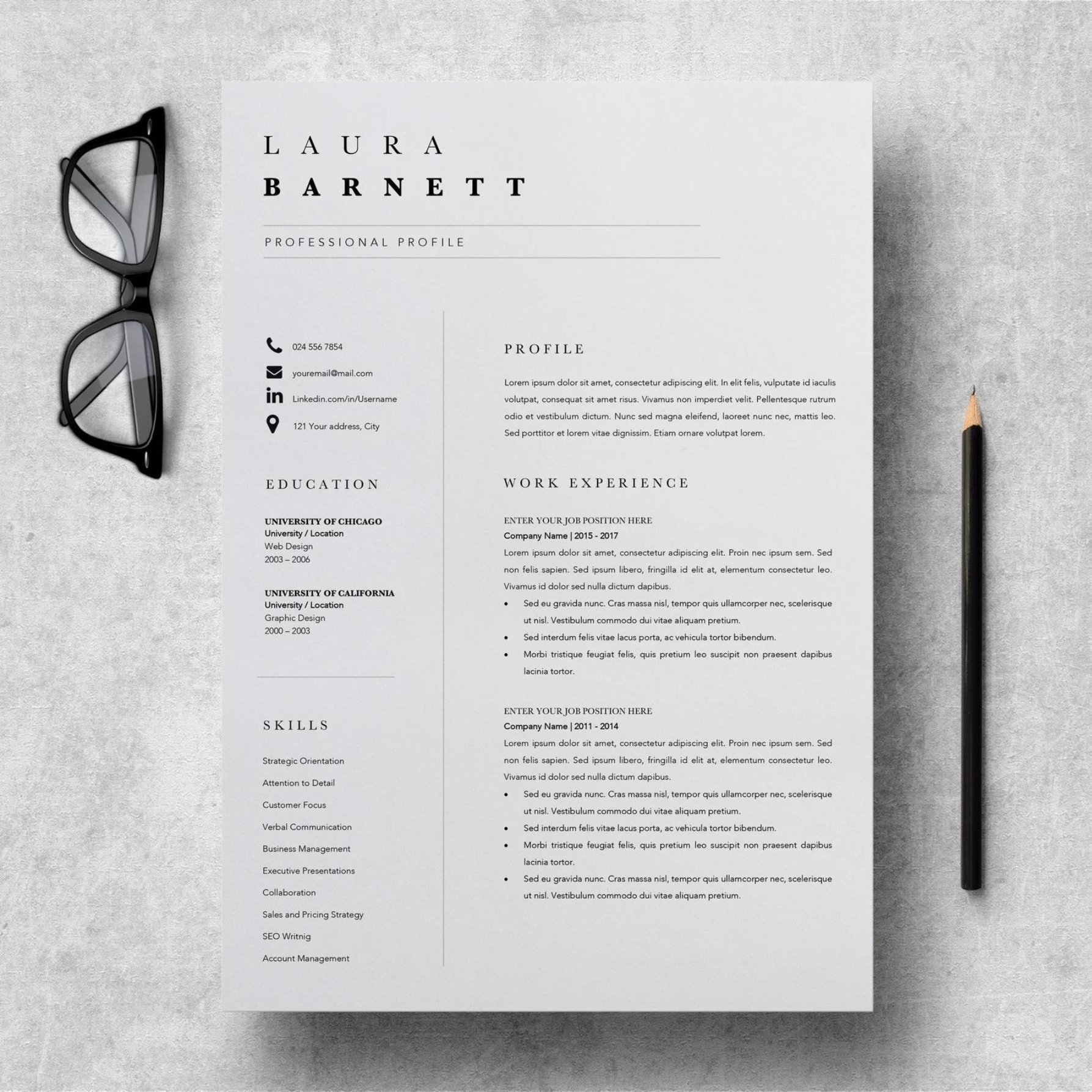 professional resume template 2020