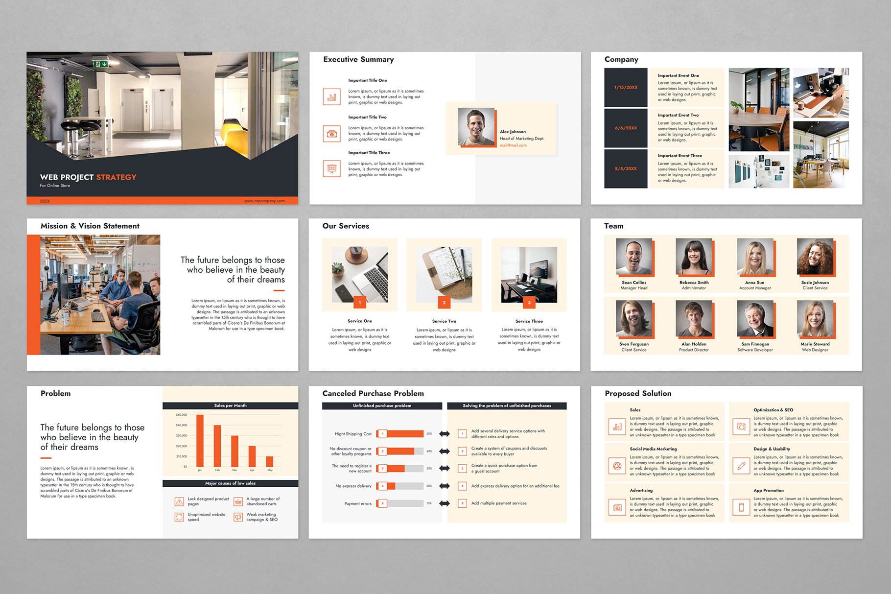 Web Project Strategy PowerPoint Template - Design Cuts