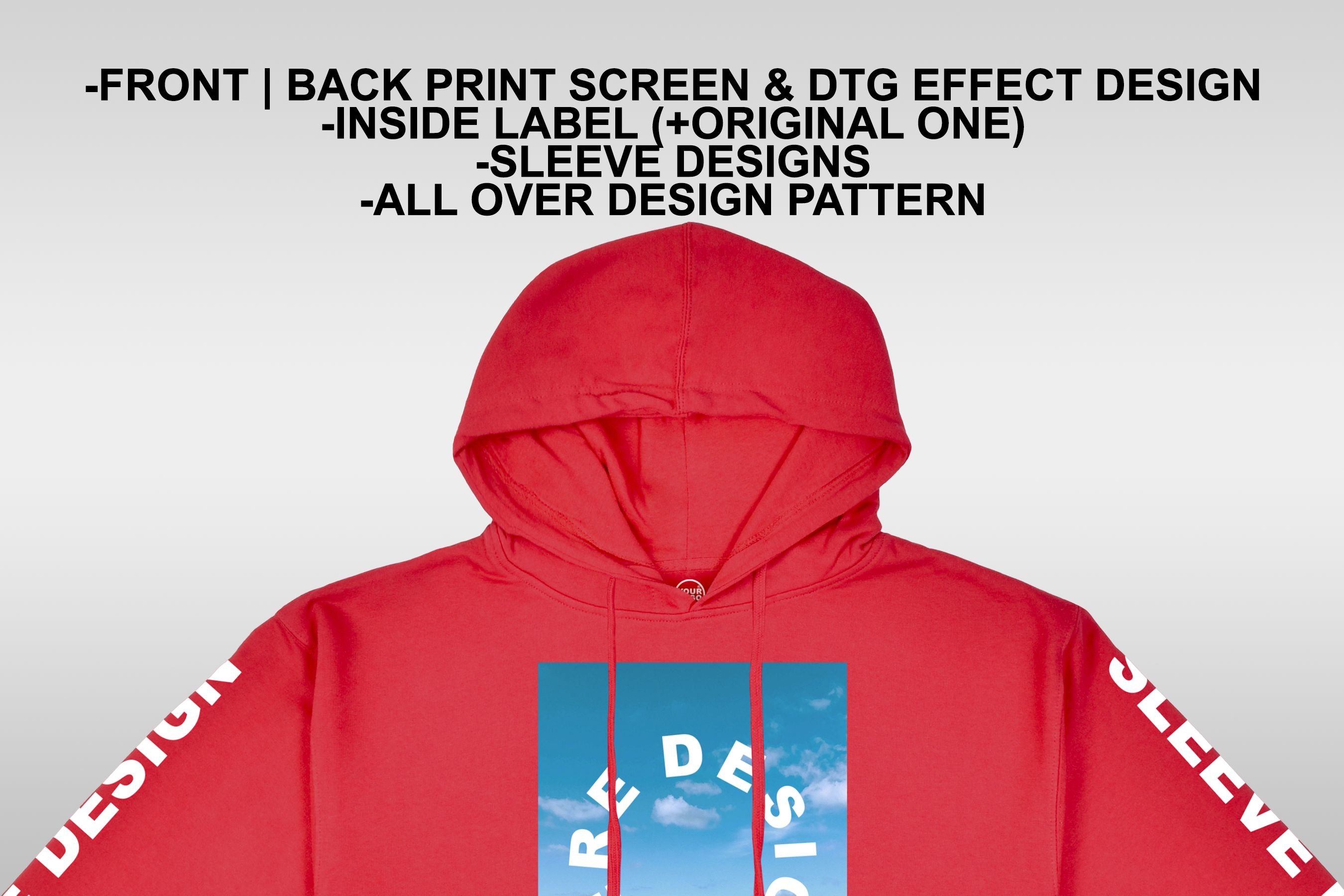 Red Hoodie INDEPENDENT SS4500 Mockup - Design Cuts