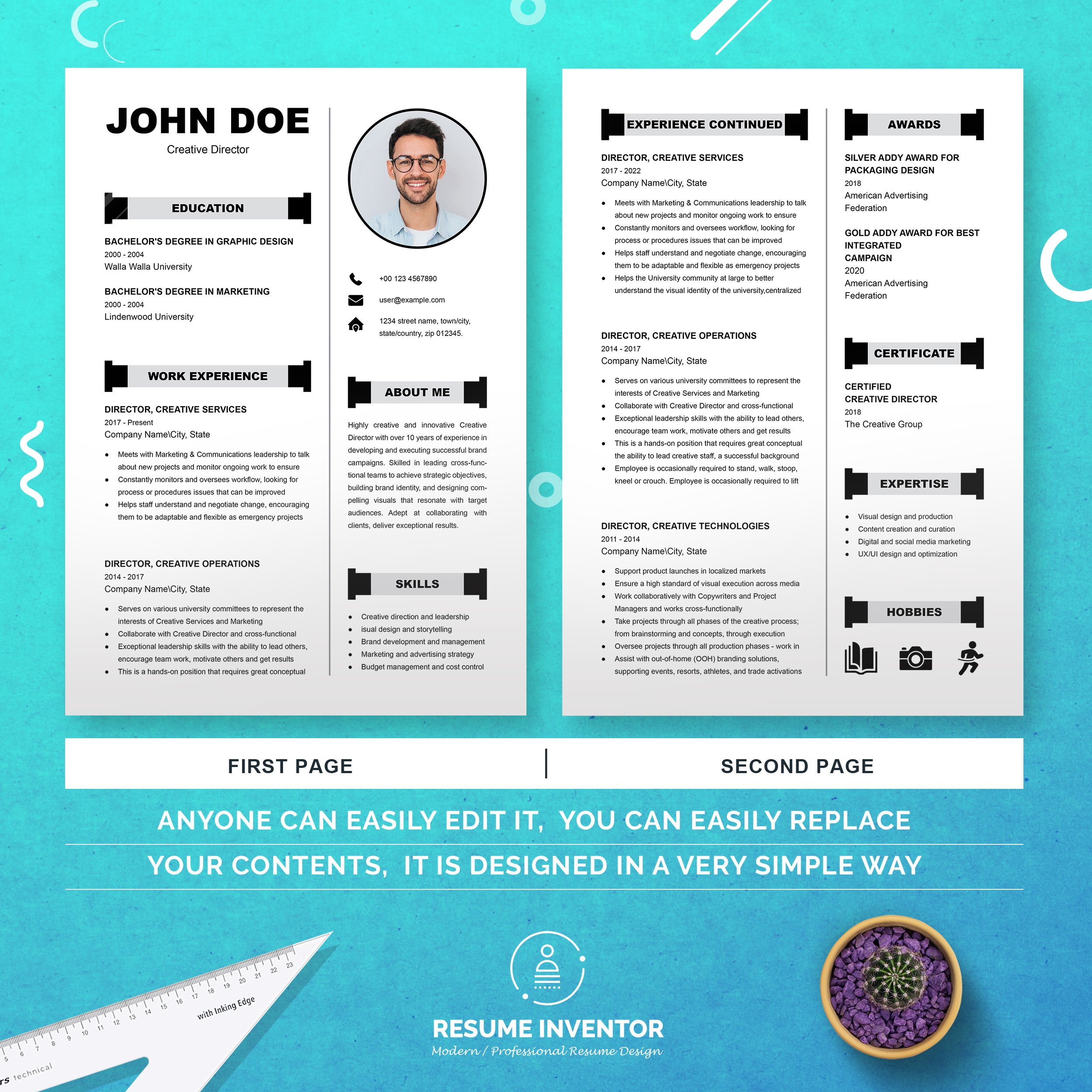 Minimalist Resume Template 3 - Design Cuts