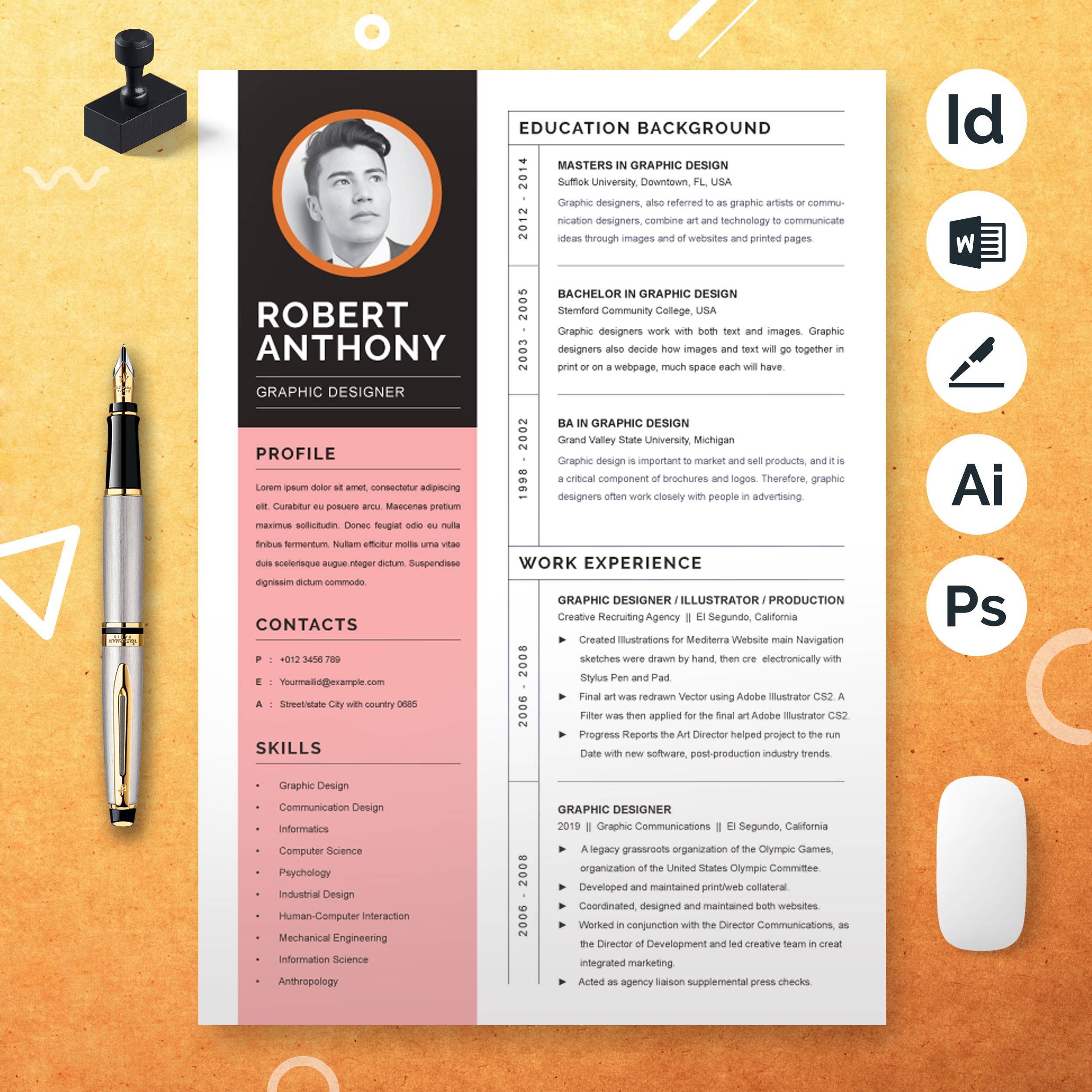 Clean Resume Template CV Template 12 - Design Cuts