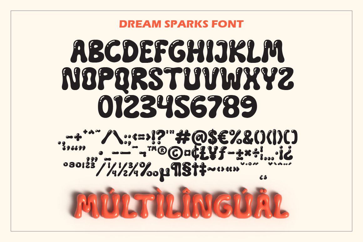 Dream Sparks - Bubble Display Font - Design Cuts