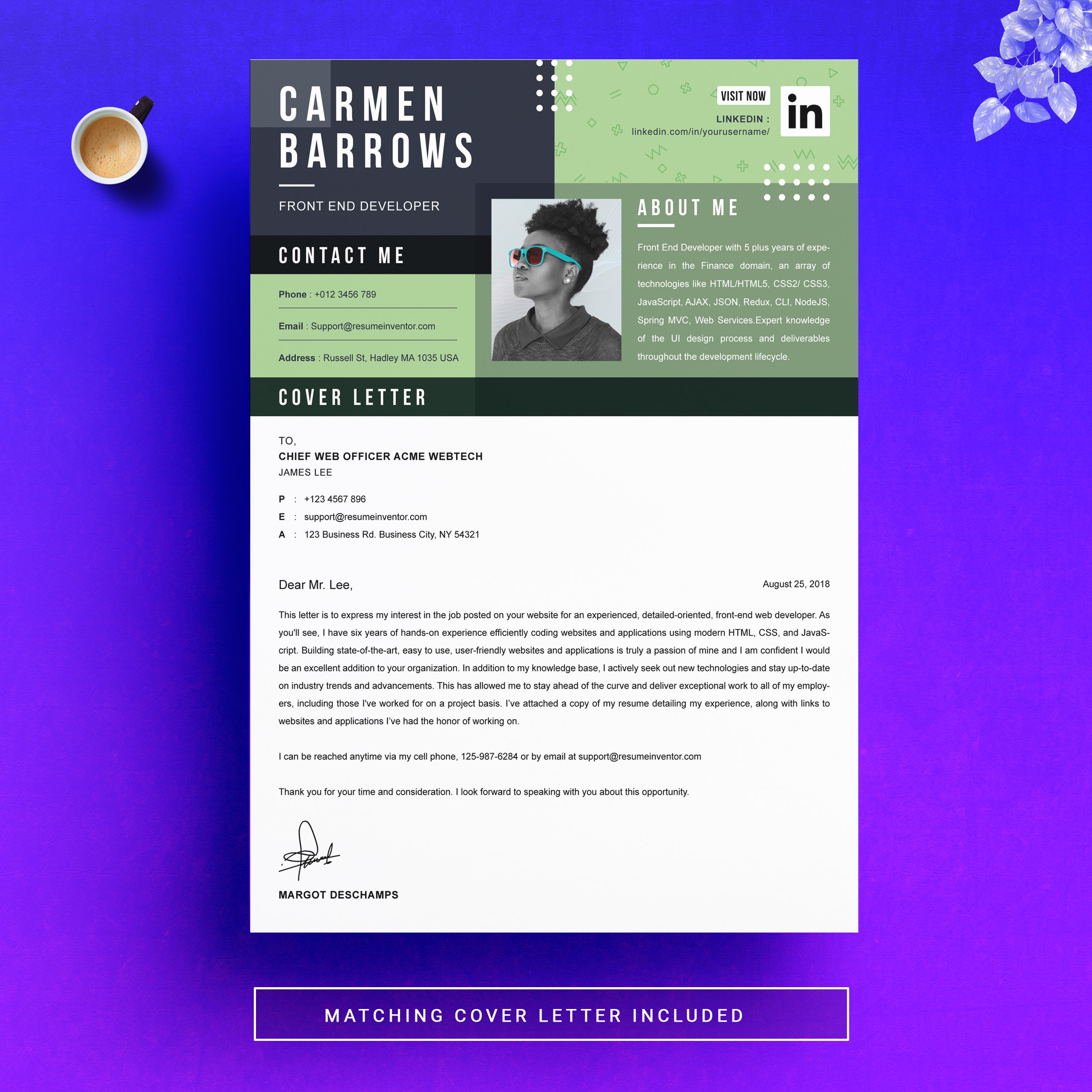 Word Resume & Cover Letter Template 9 - Design Cuts