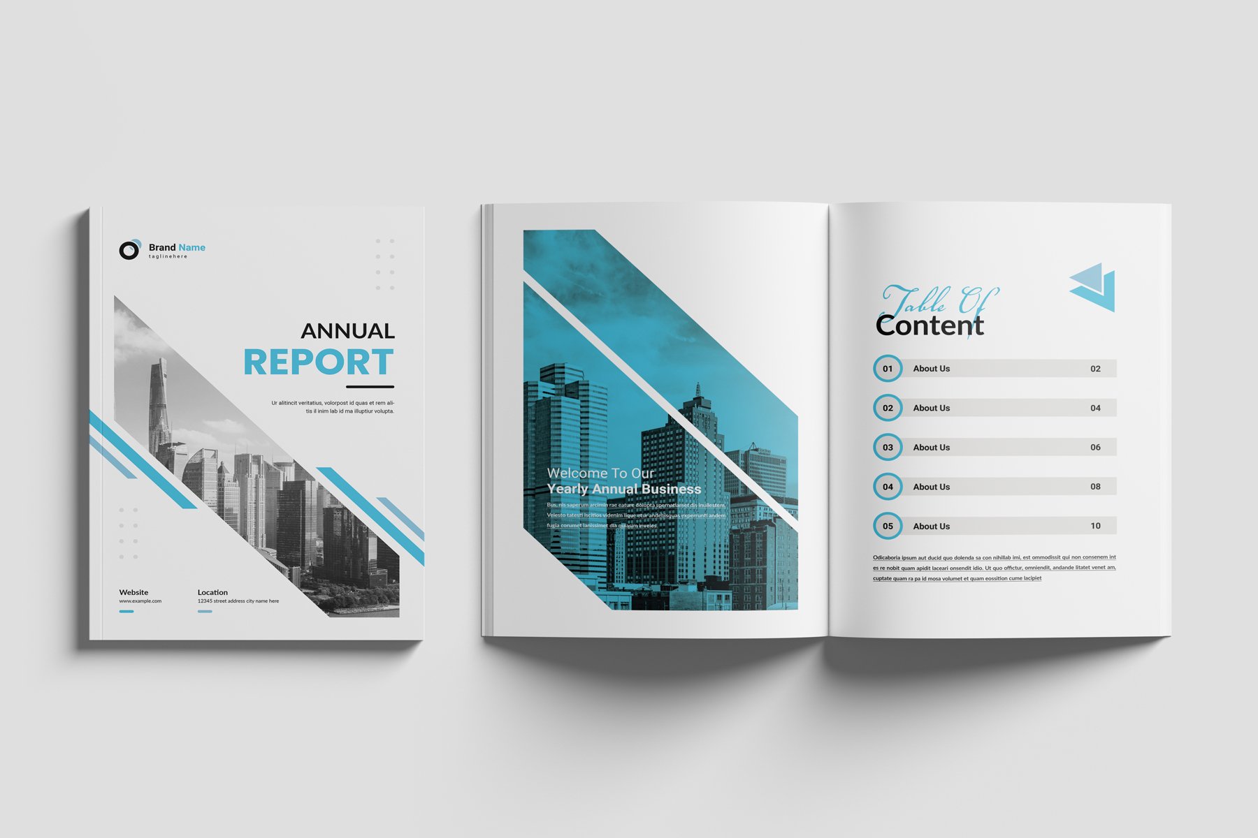 Annual Report - 16 Unique Page Brochure Template - Design Cuts